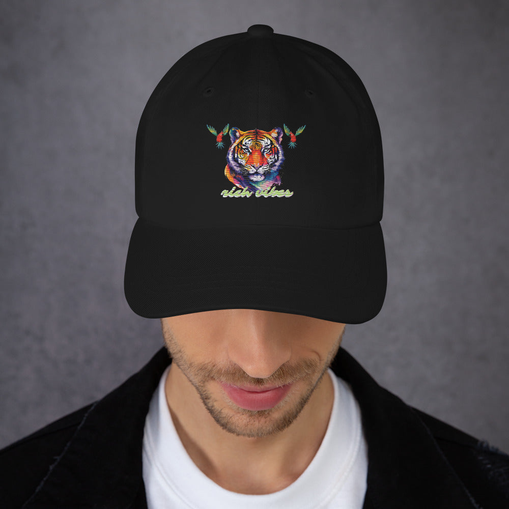 Rich Vibes Tropical Jungle Tiger 3.5 - Dad hat Black