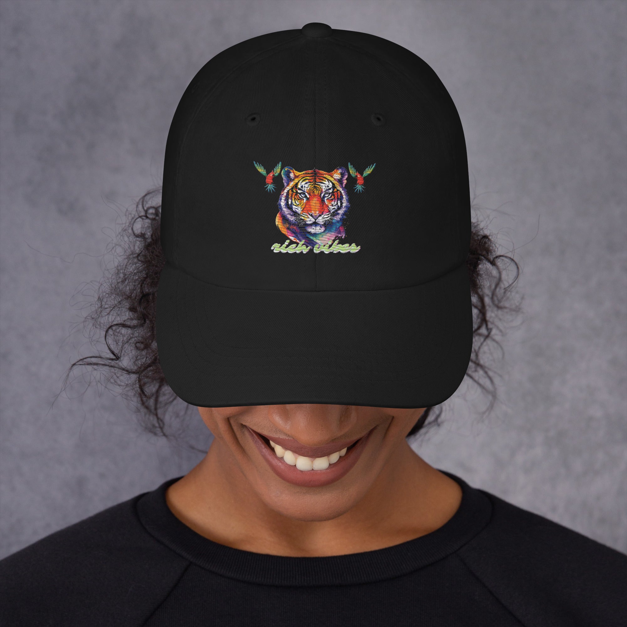 Rich Vibes Tropical Jungle Tiger 3.5 - Dad hat Black