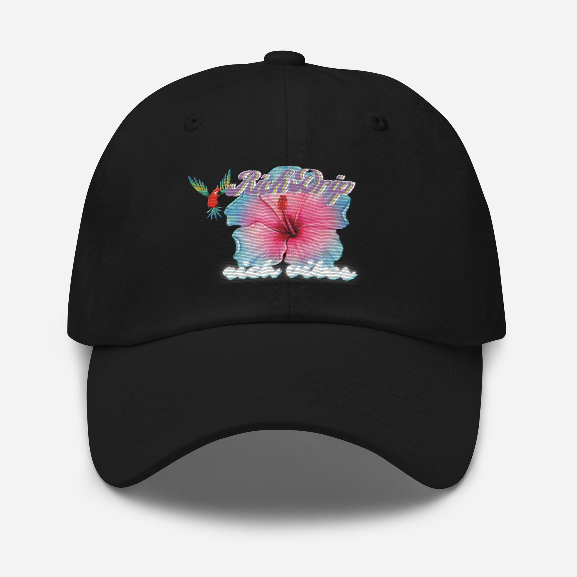 Dad haRV Rich Drip Tropical Flower 2.0 - Dad hat Black