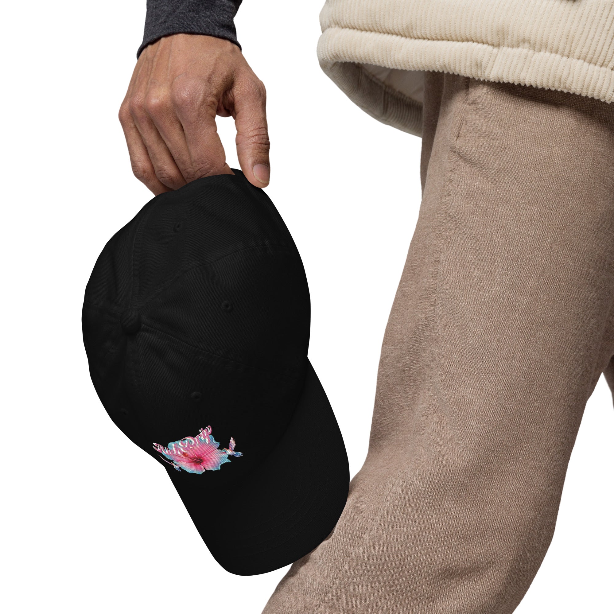 Rich Drip Tropical Pink Flower 3.0 - Dad hat Black