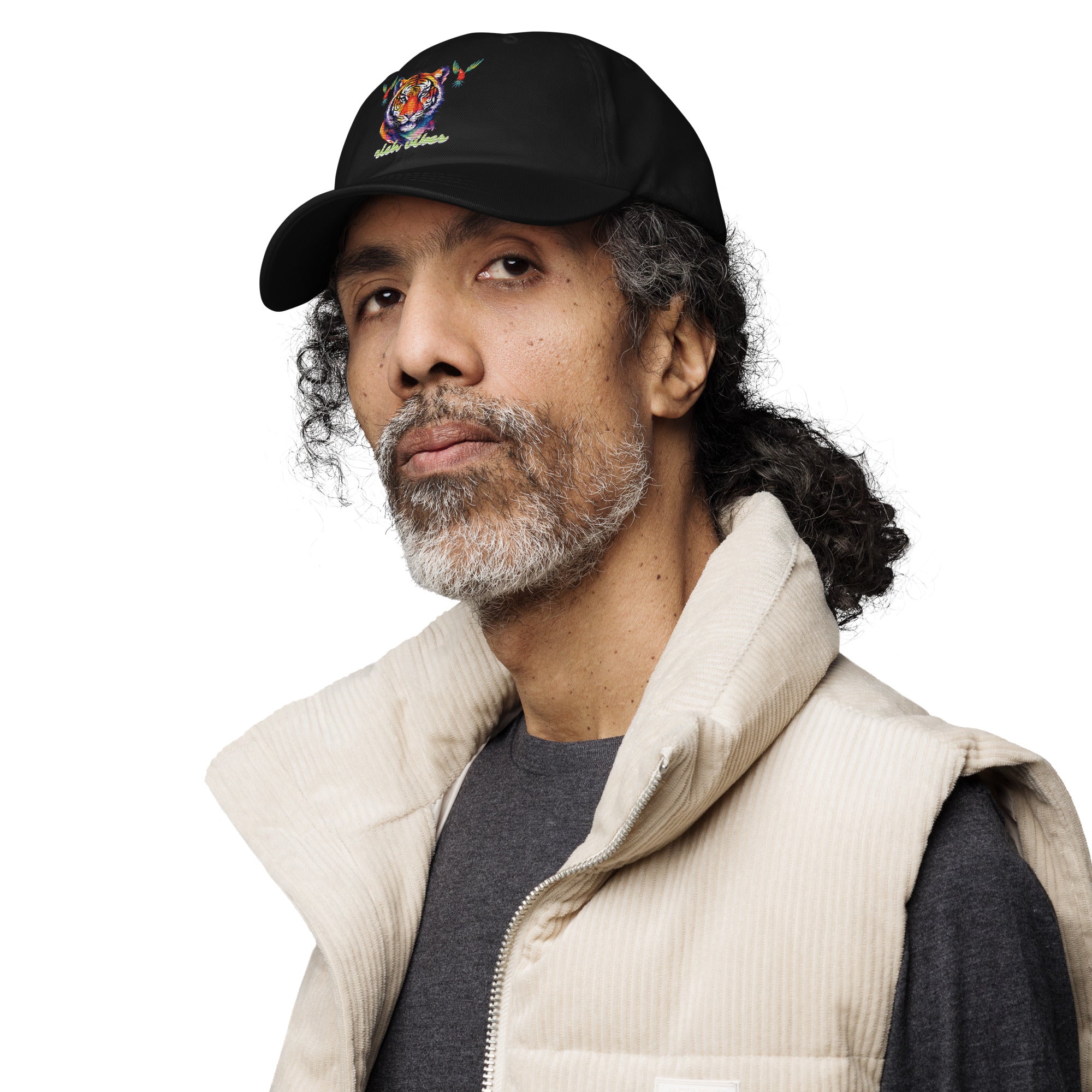 Rich Vibes Tropical Jungle Tiger 3.5 - Dad hat Black