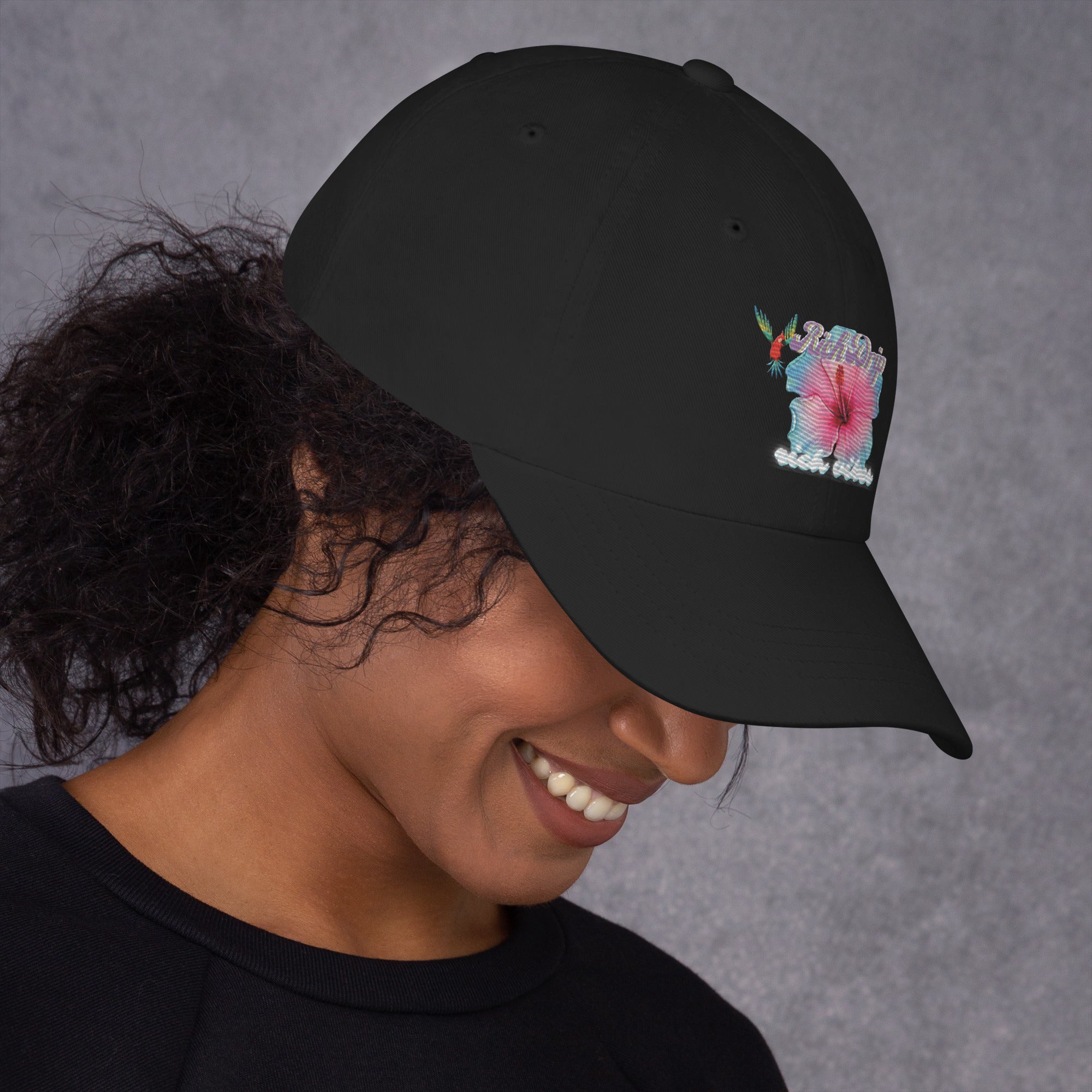 Dad haRV Rich Drip Tropical Flower 2.0 - Dad hat Black