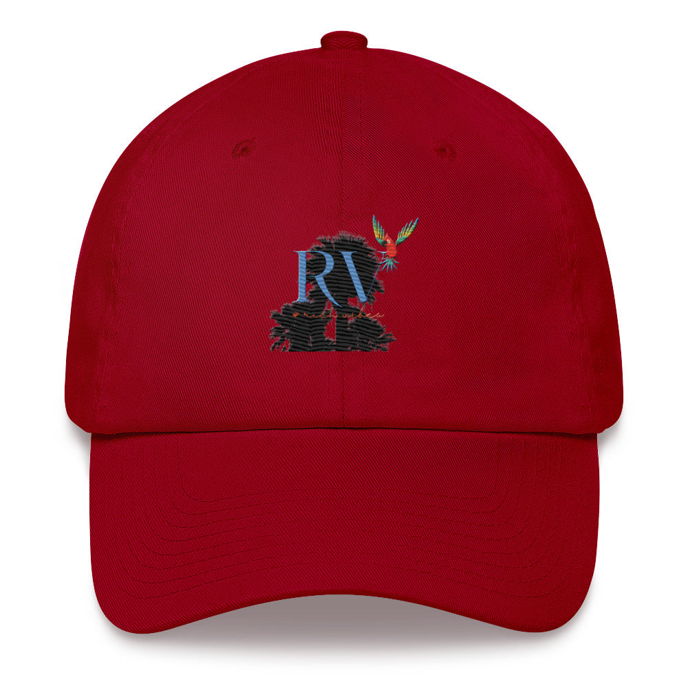 Rich Vibes RV Palm Tree Silhouette - Dad hat Royal Red