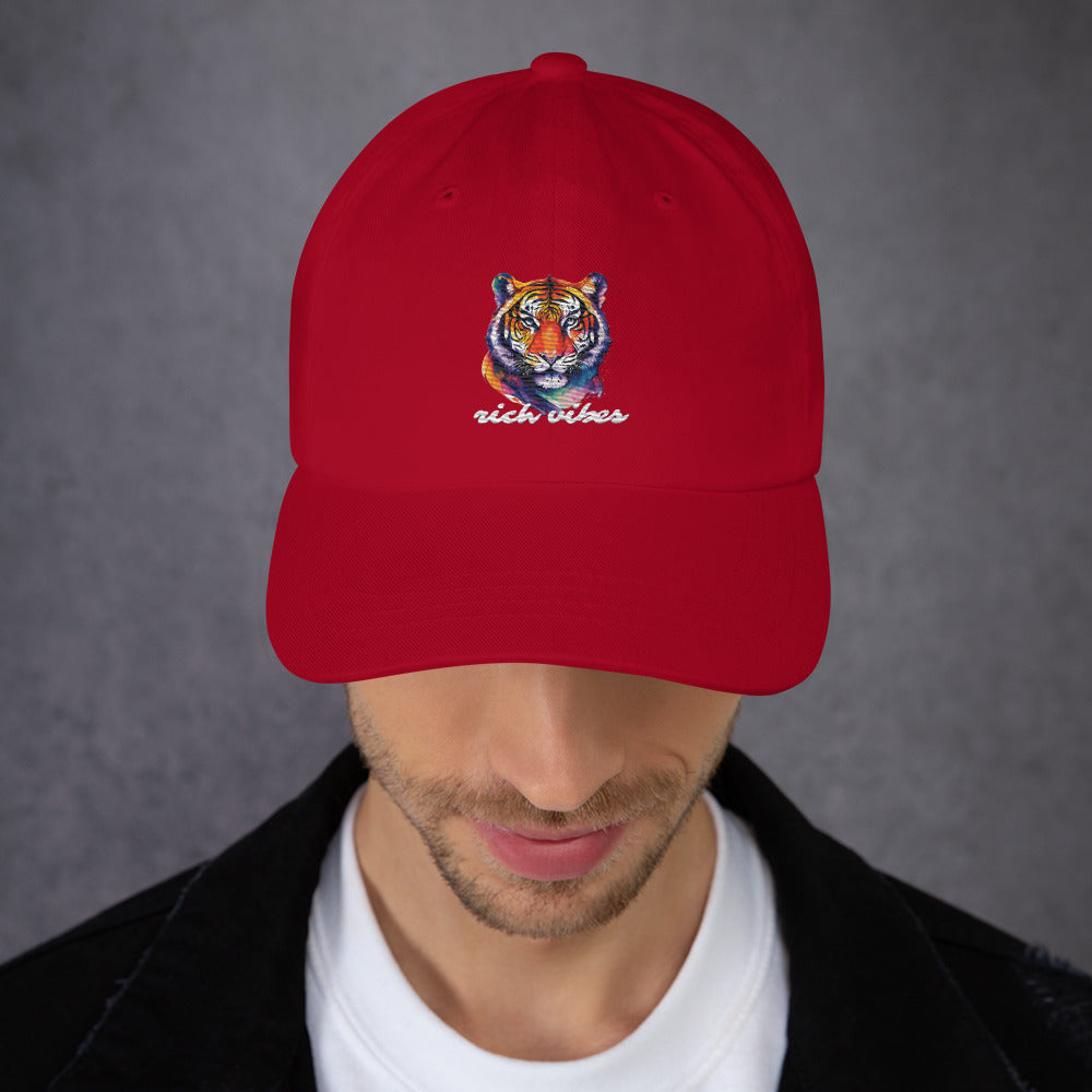 Rich Vibes Tropical Jungle Tiger 1.0 - Dad hat Royal Red