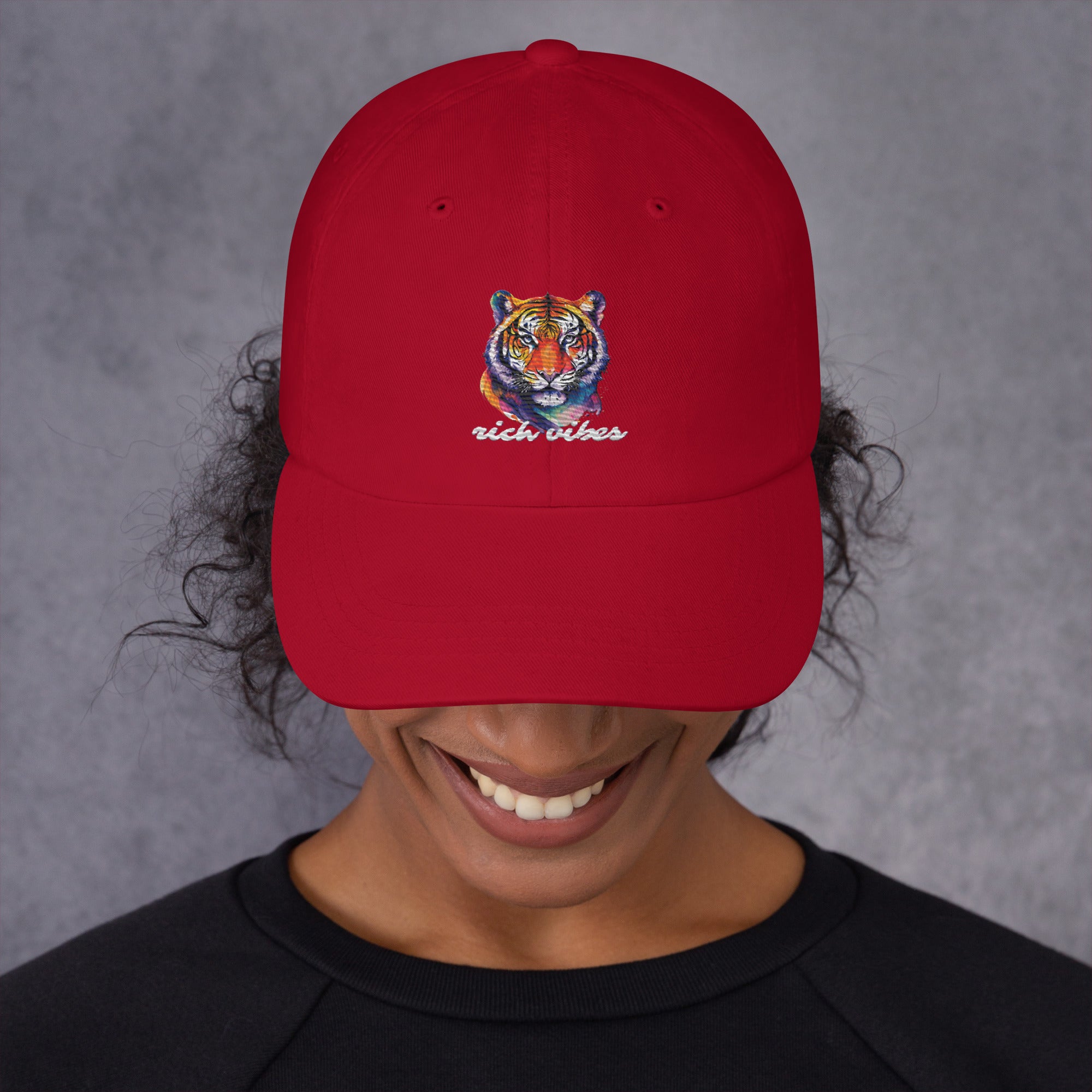 Rich Vibes Tropical Jungle Tiger 1.0 - Dad hat Royal Red