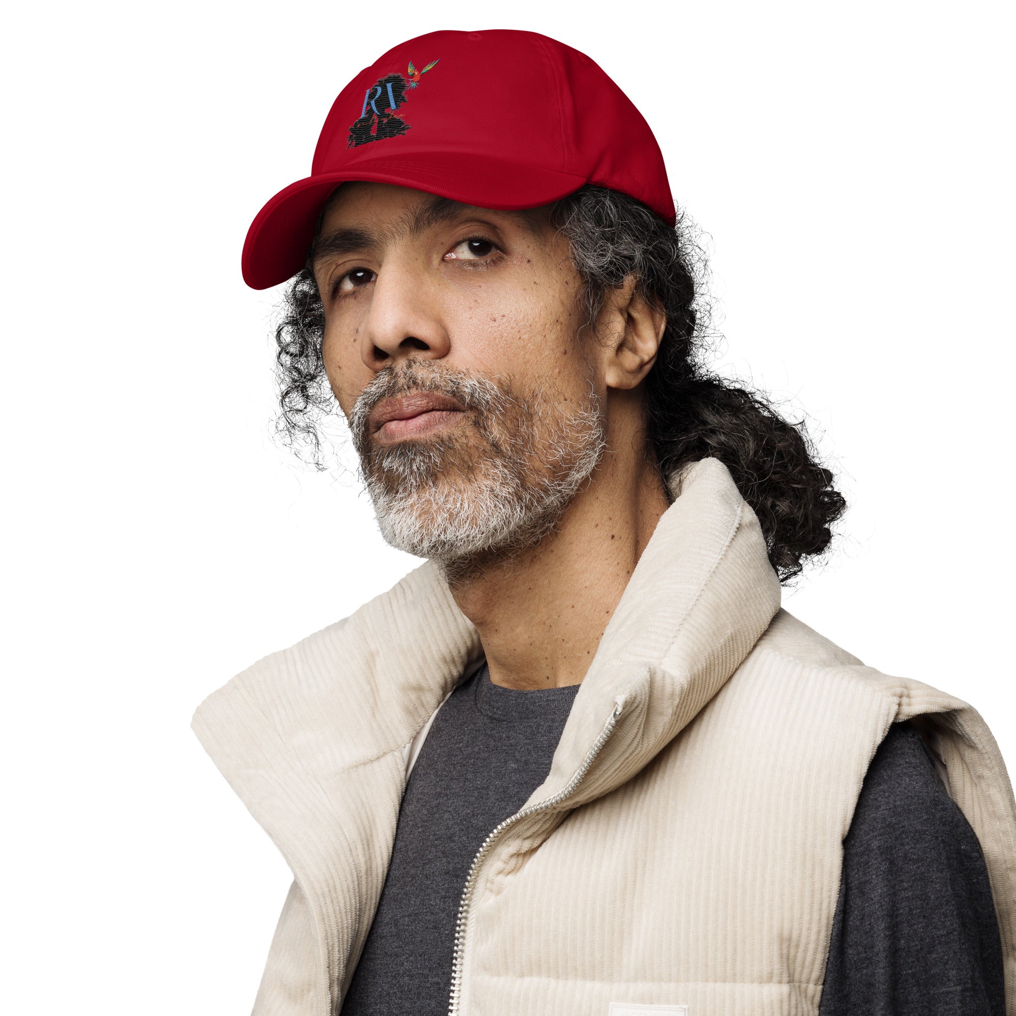 Rich Vibes RV Palm Tree Silhouette - Dad hat Royal Red