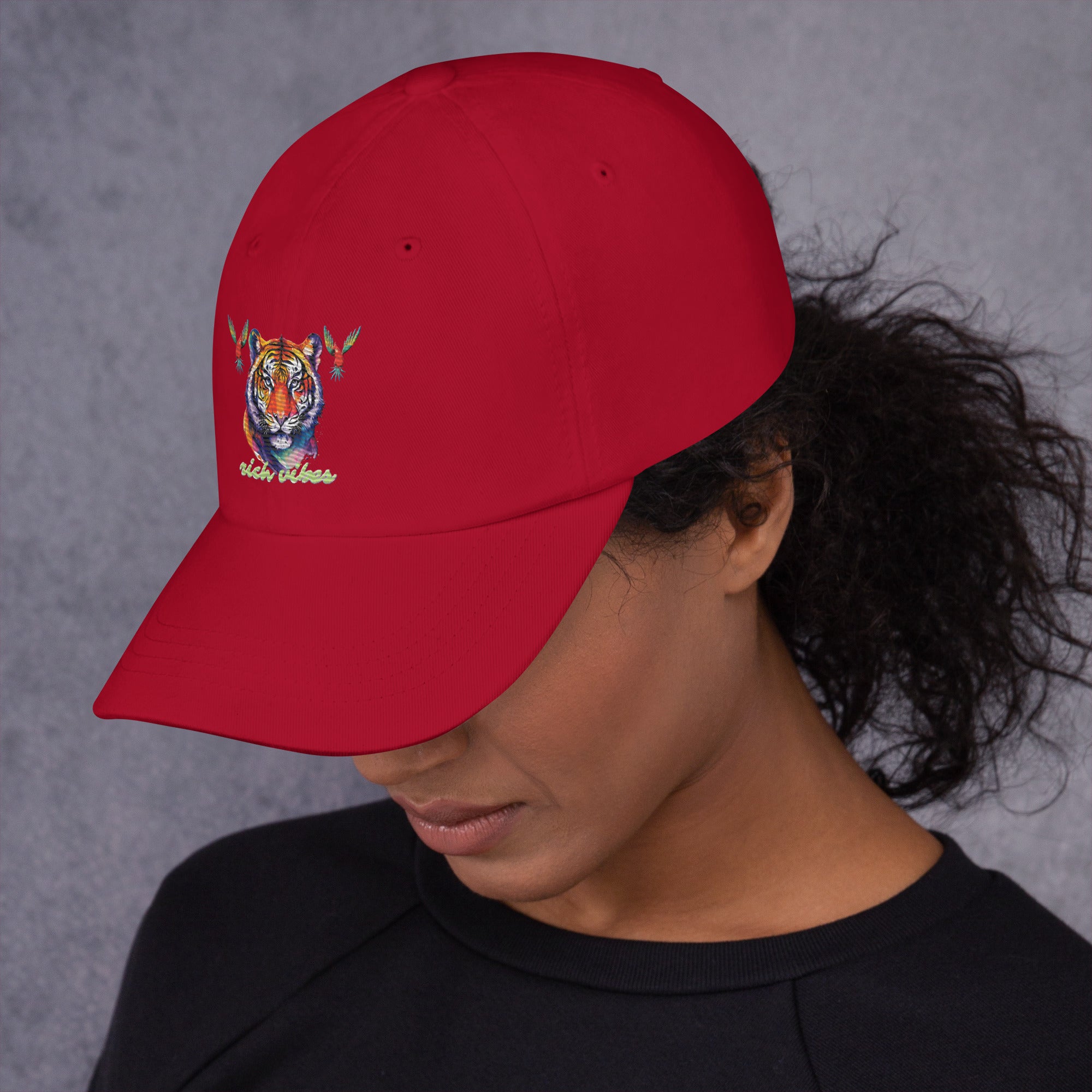 Rich Vibes Tropical Jungle Tiger 3.5 - Dad hat Royal Red