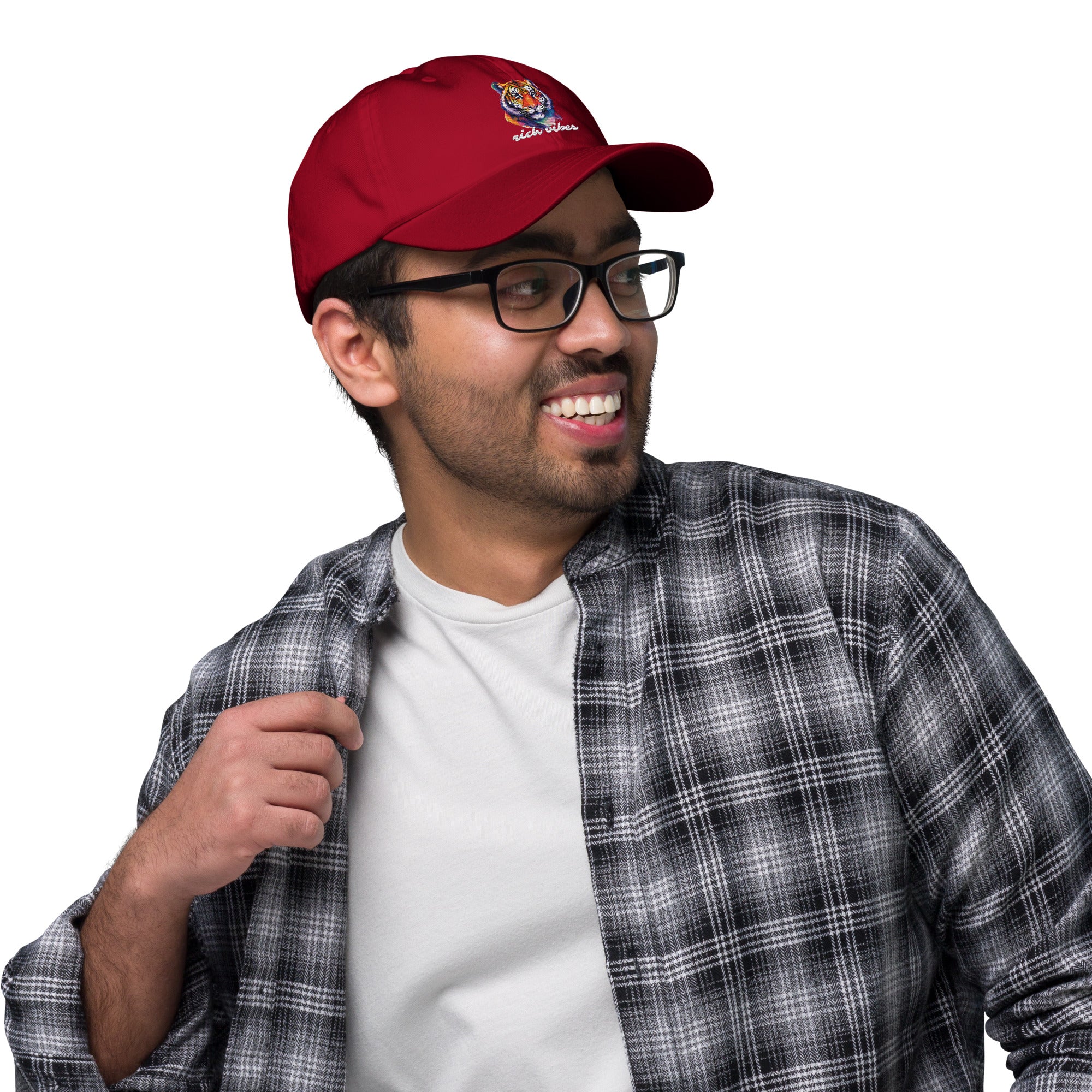 Rich Vibes Tropical Jungle Tiger 1.0 - Dad hat Royal Red
