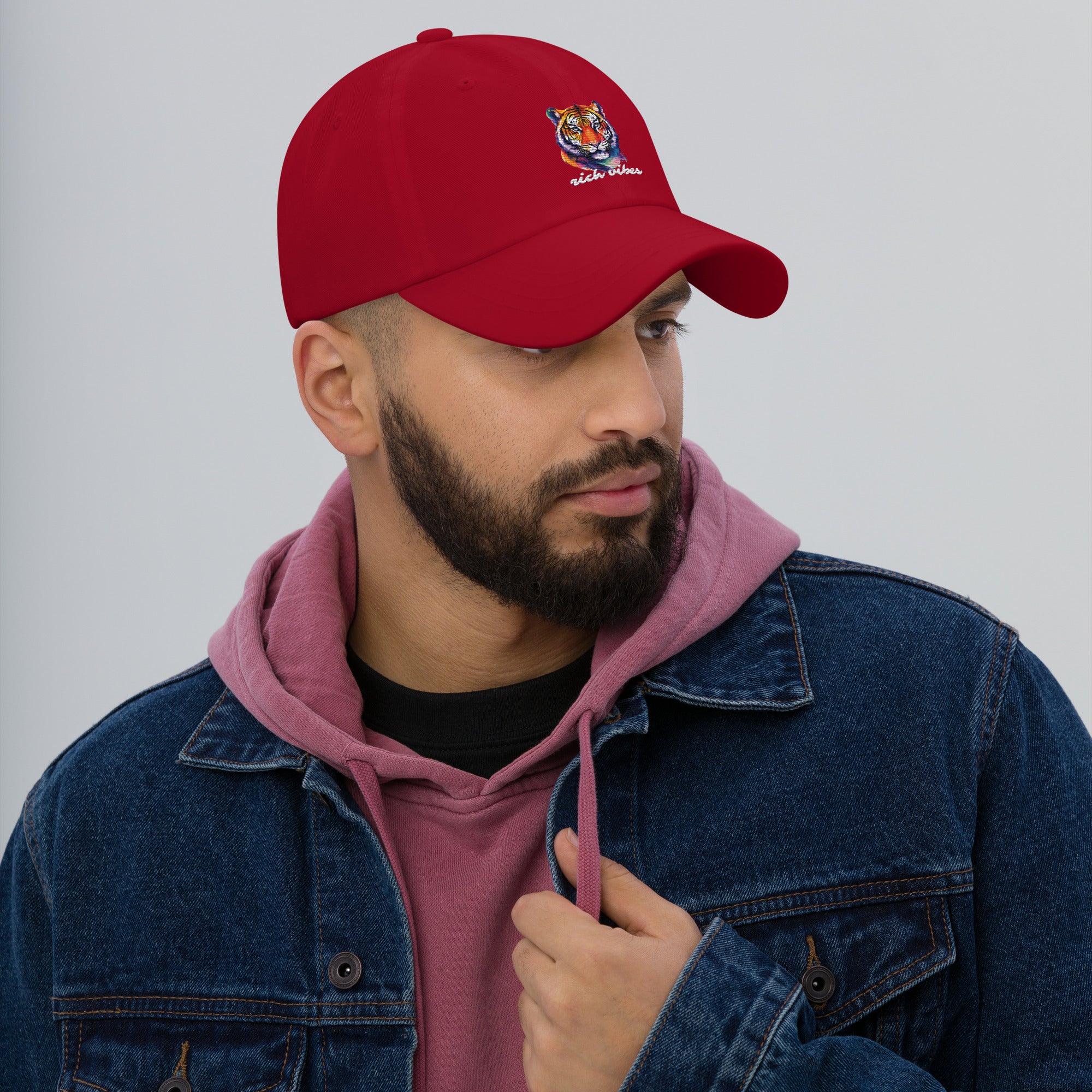 Rich Vibes Tropical Jungle Tiger 1.0 - Dad hat Royal Red