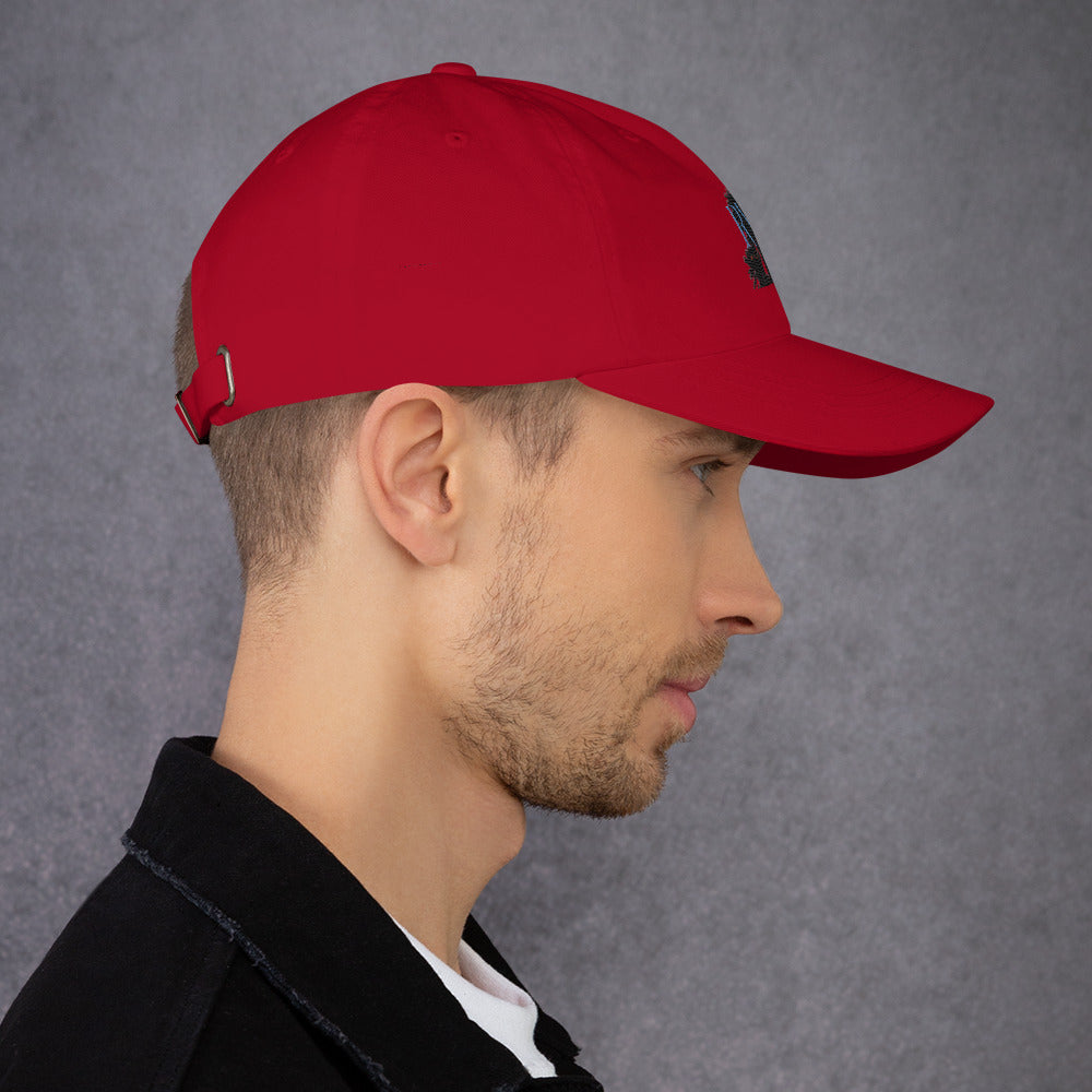 Rich Vibes RV Palm Tree Silhouette - Dad hat Royal Red