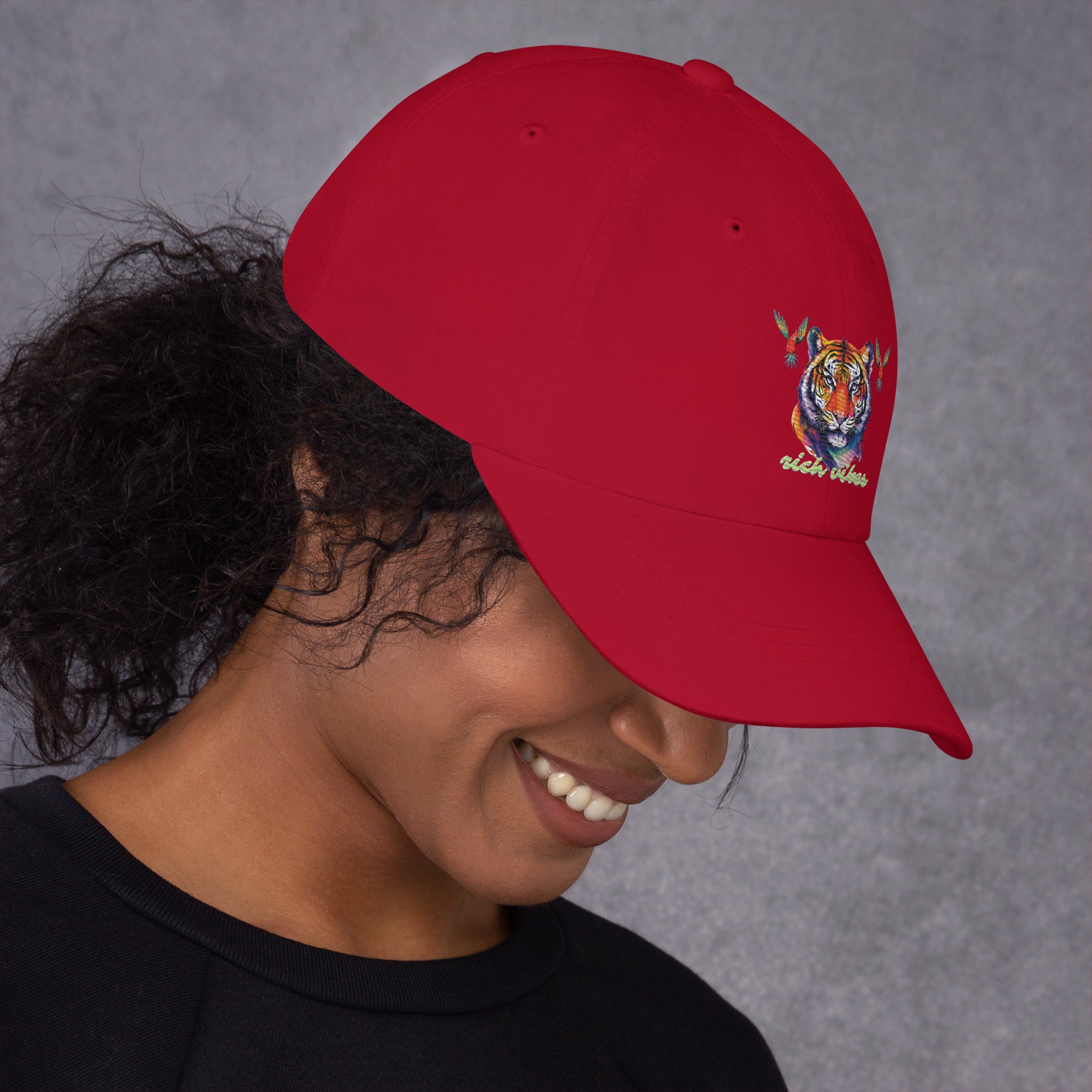 Rich Vibes Tropical Jungle Tiger 3.5 - Dad hat Royal Red
