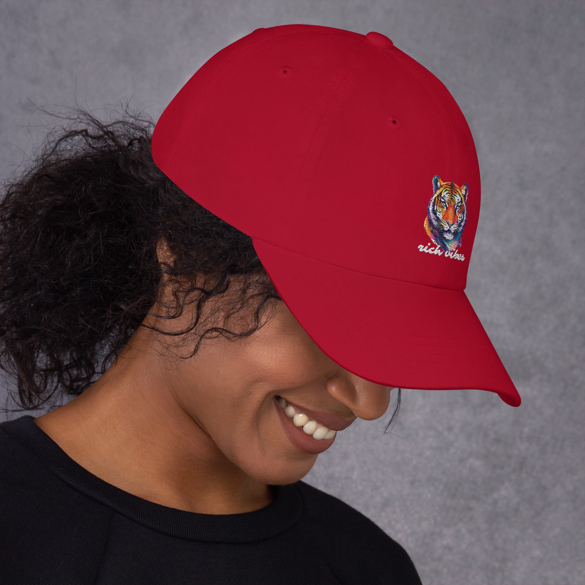 Rich Vibes Tropical Jungle Tiger 1.0 - Dad hat Royal Red