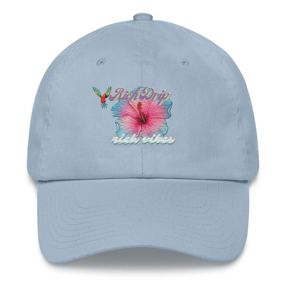 RV Rich Drip Tropical Flower 2.0 - Dad hat Light Blue
