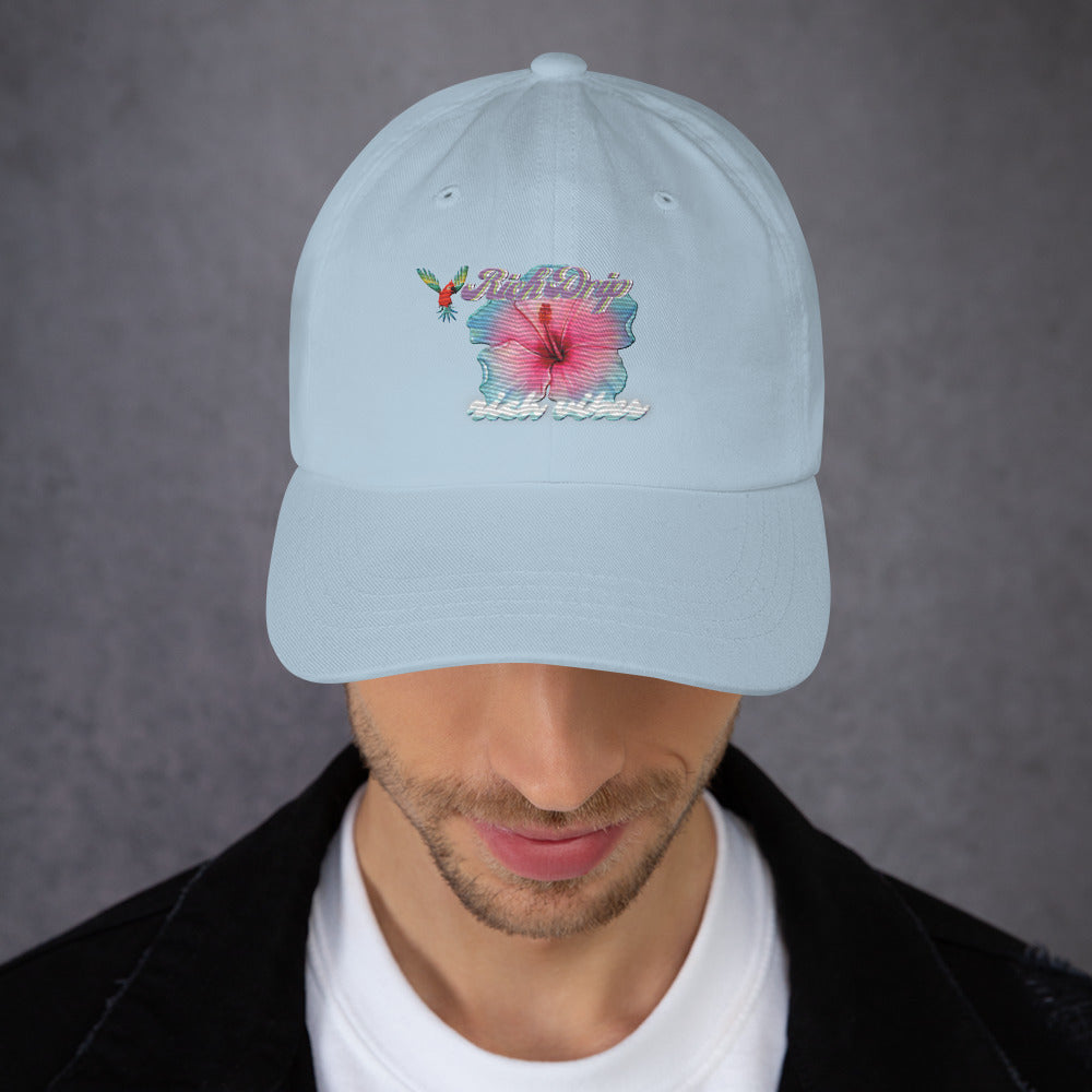 RV Rich Drip Tropical Flower 2.0 - Dad hat Light Blue