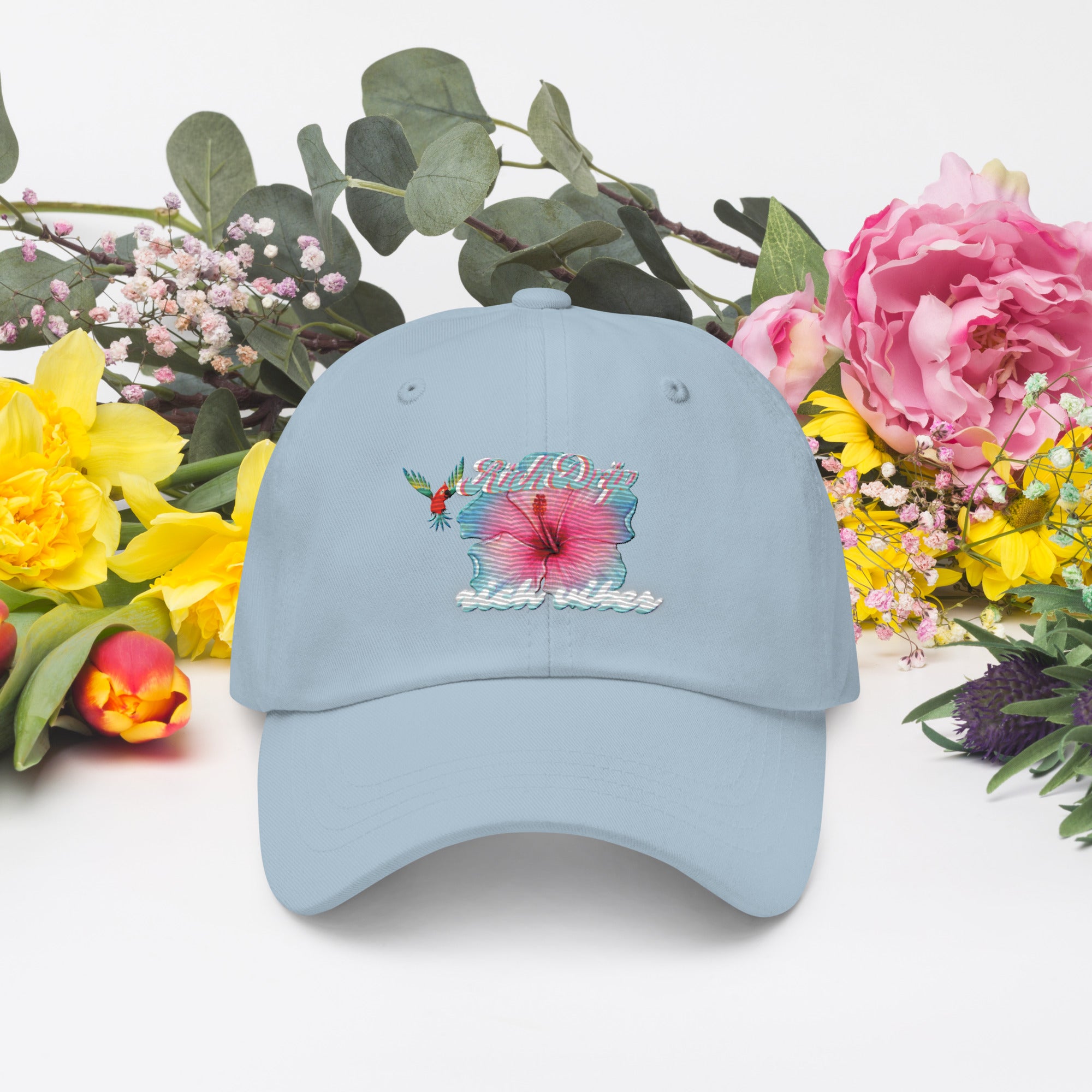 RV Rich Drip Tropical Flower 1.0 - Dad hat Light Blue