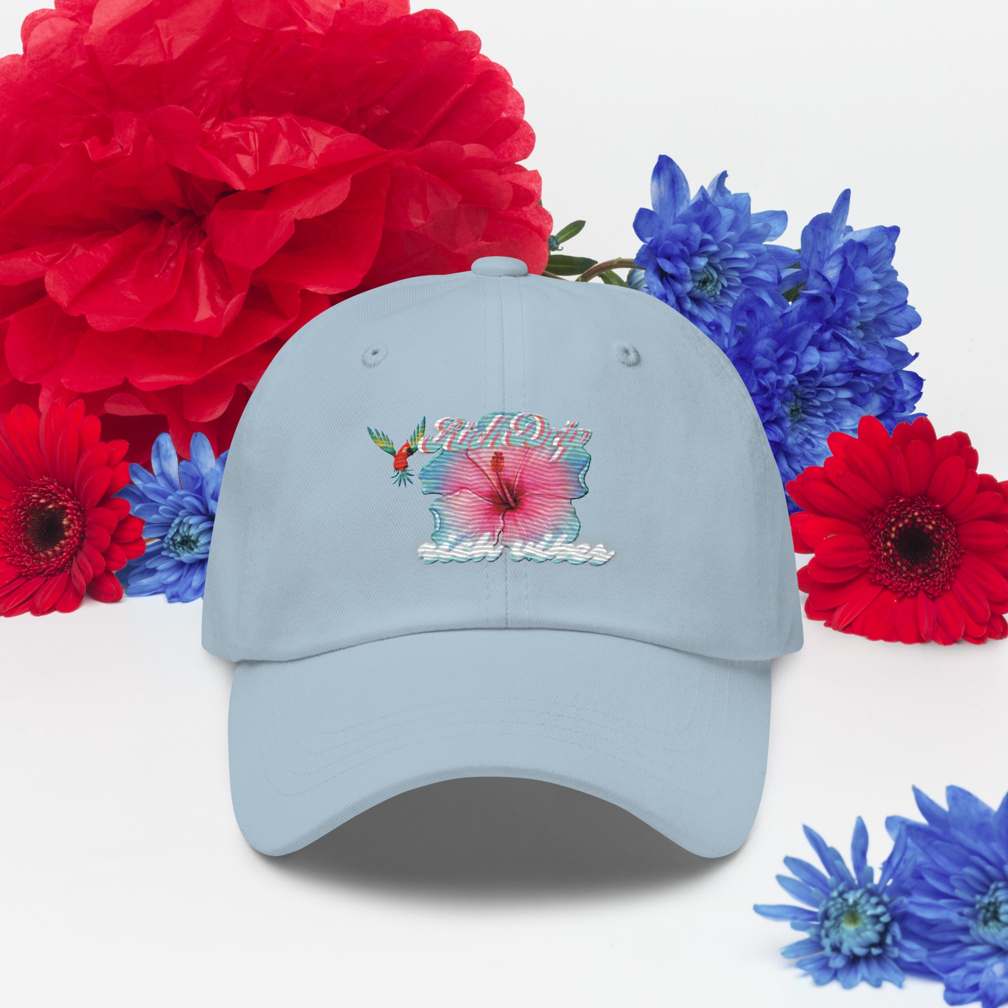 RV Rich Drip Tropical Flower 1.0 - Dad hat Light Blue