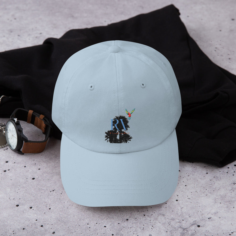 Rich Vibes RV Palm Tree Silhouette - Dad hat Light Blue