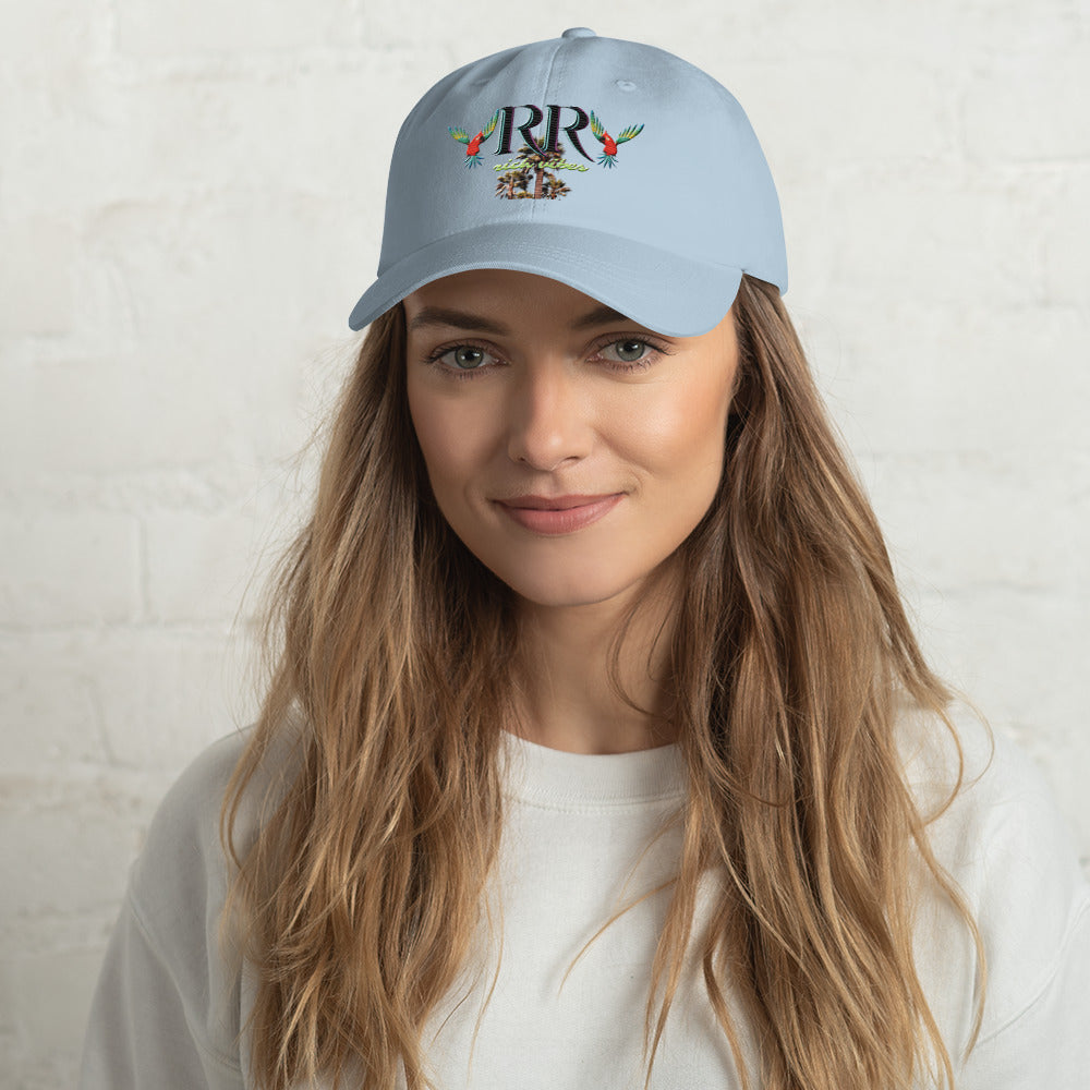 Rich Vibes RR Colorful Palm Tree Silhouette - Dad hat Baby Blue