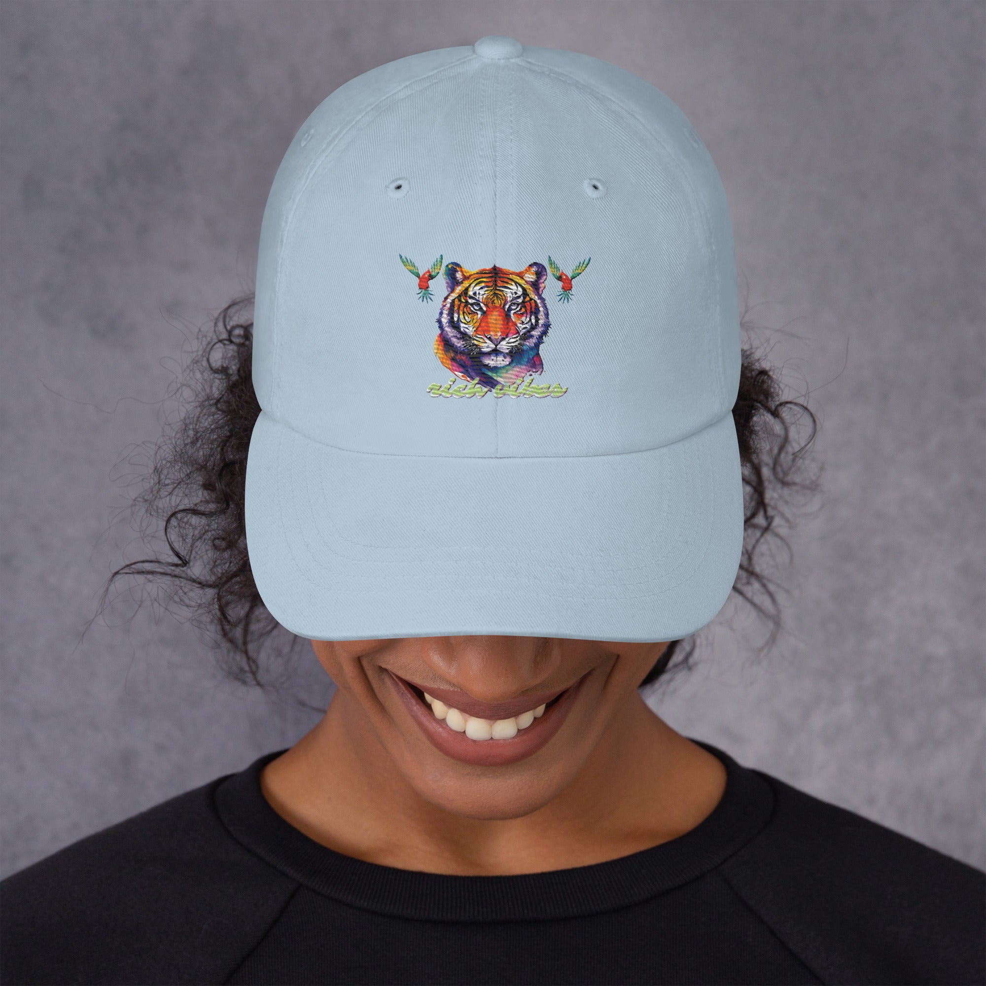 Rich Vibes Tropical Jungle Tiger 3.5 - Dad hat Baby Blue
