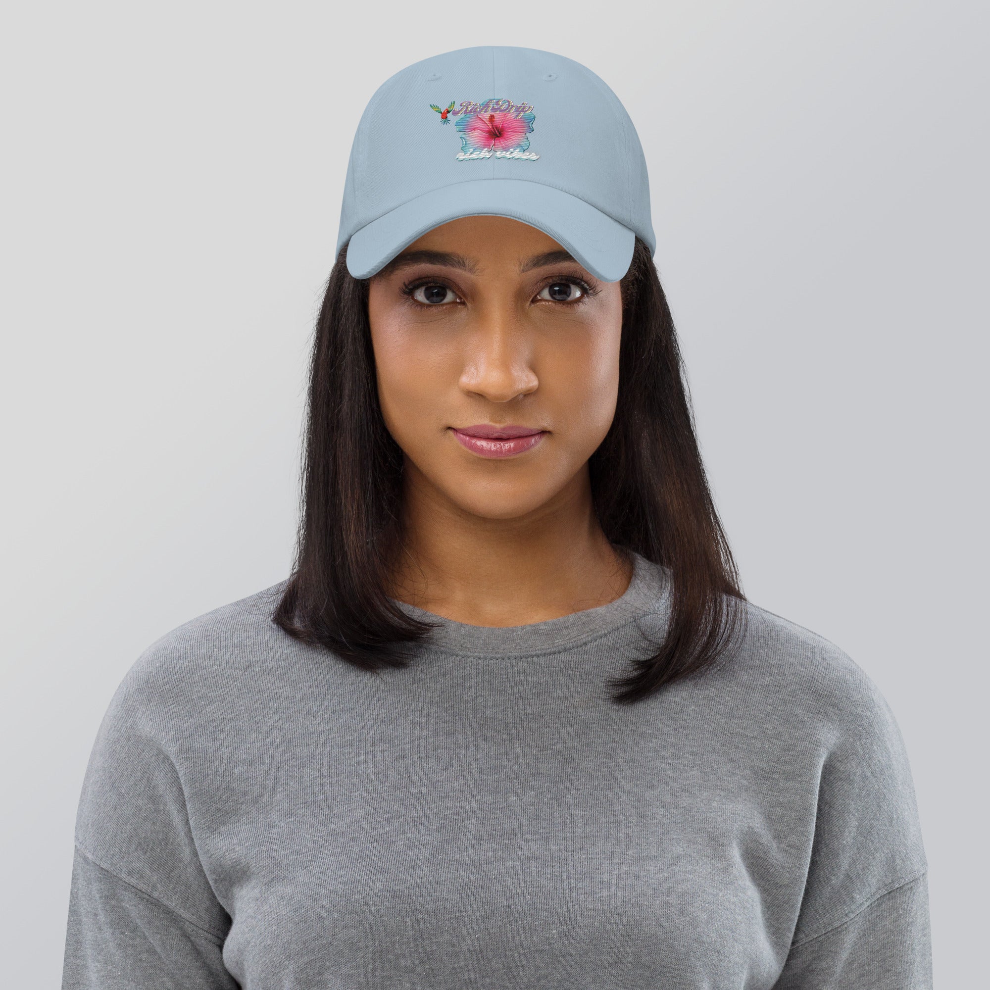RV Rich Drip Tropical Flower 2.0 - Dad hat Light Blue