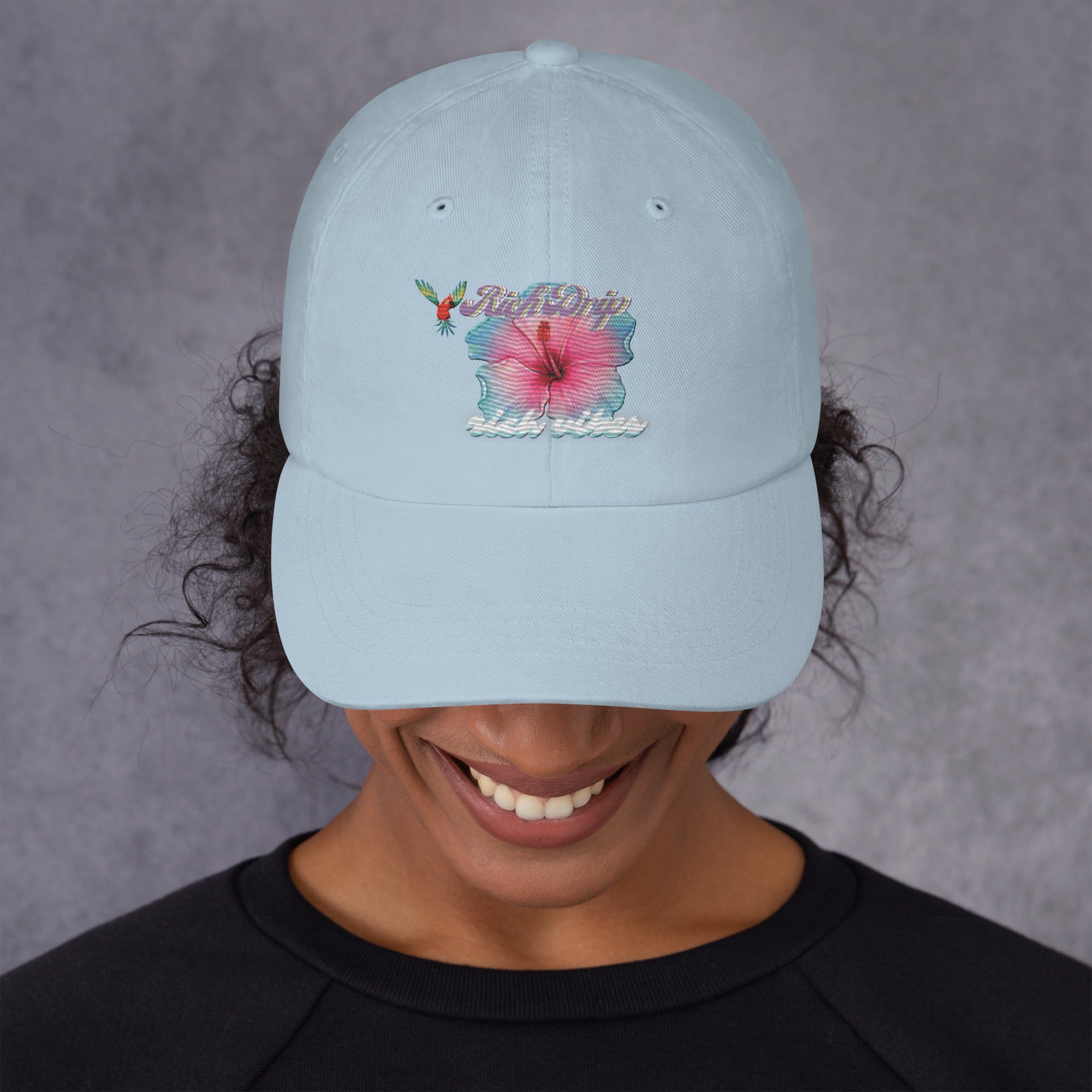 RV Rich Drip Tropical Flower 2.0 - Dad hat Light Blue