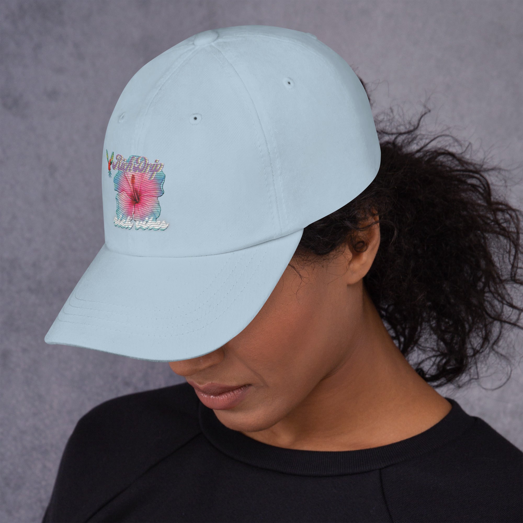 RV Rich Drip Tropical Flower 2.0 - Dad hat Light Blue