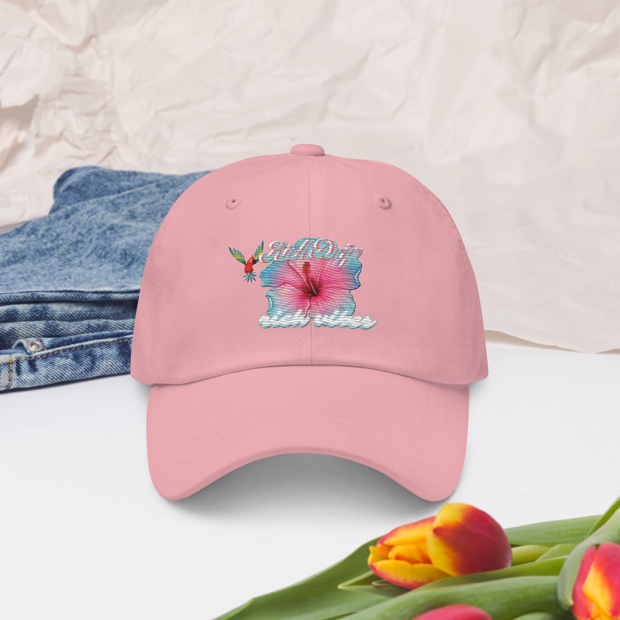 RV Rich Drip Tropical Flower 1.0 - Dad hat Pink