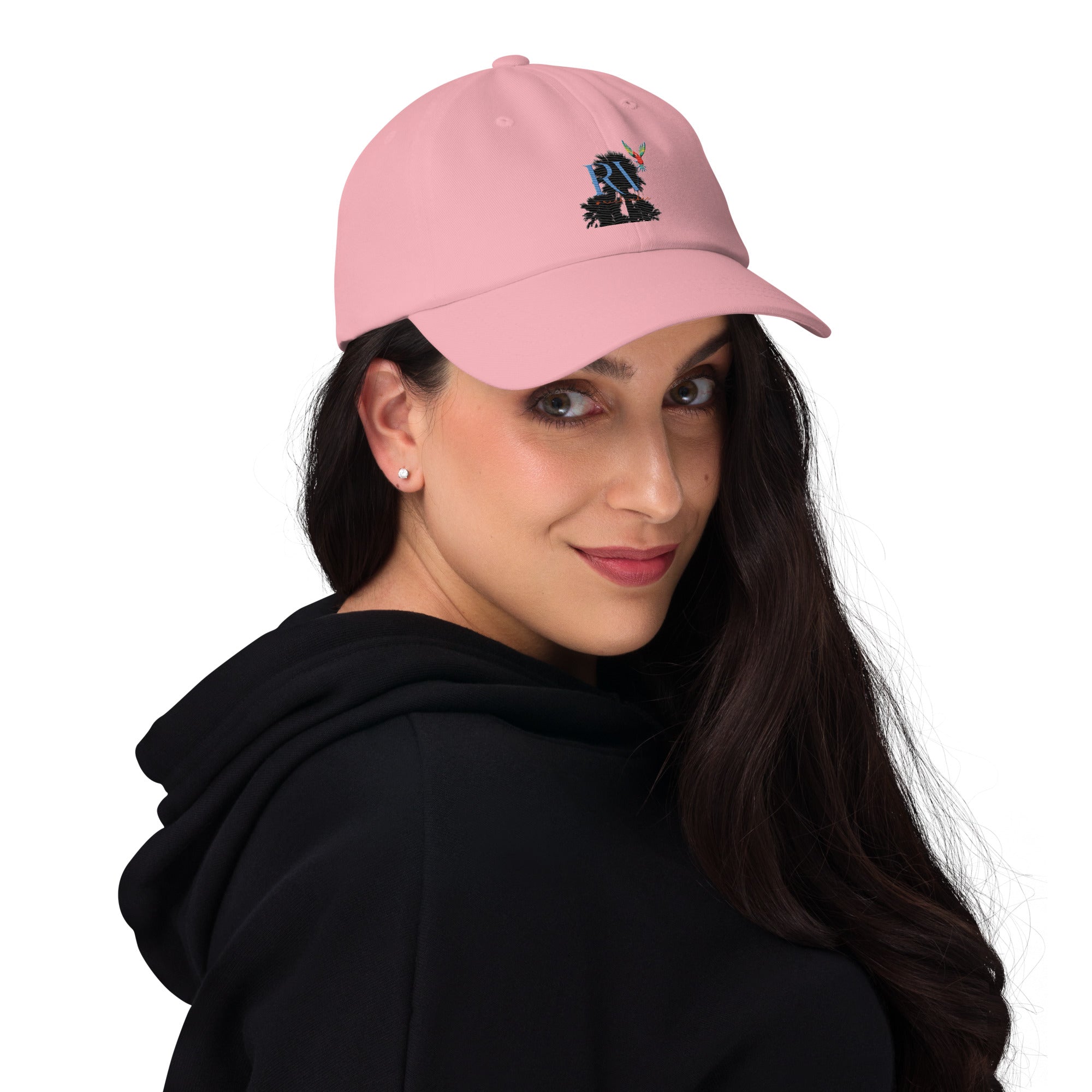 Rich Vibes RV Palm Tree Silhouette - Dad hat Pink