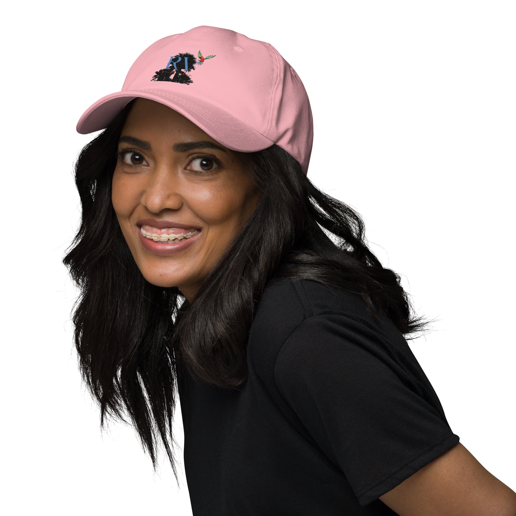 Rich Vibes RV Palm Tree Silhouette - Dad hat Pink