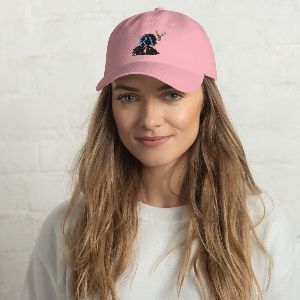 Rich Vibes RV Palm Tree Silhouette - Dad hat Pink