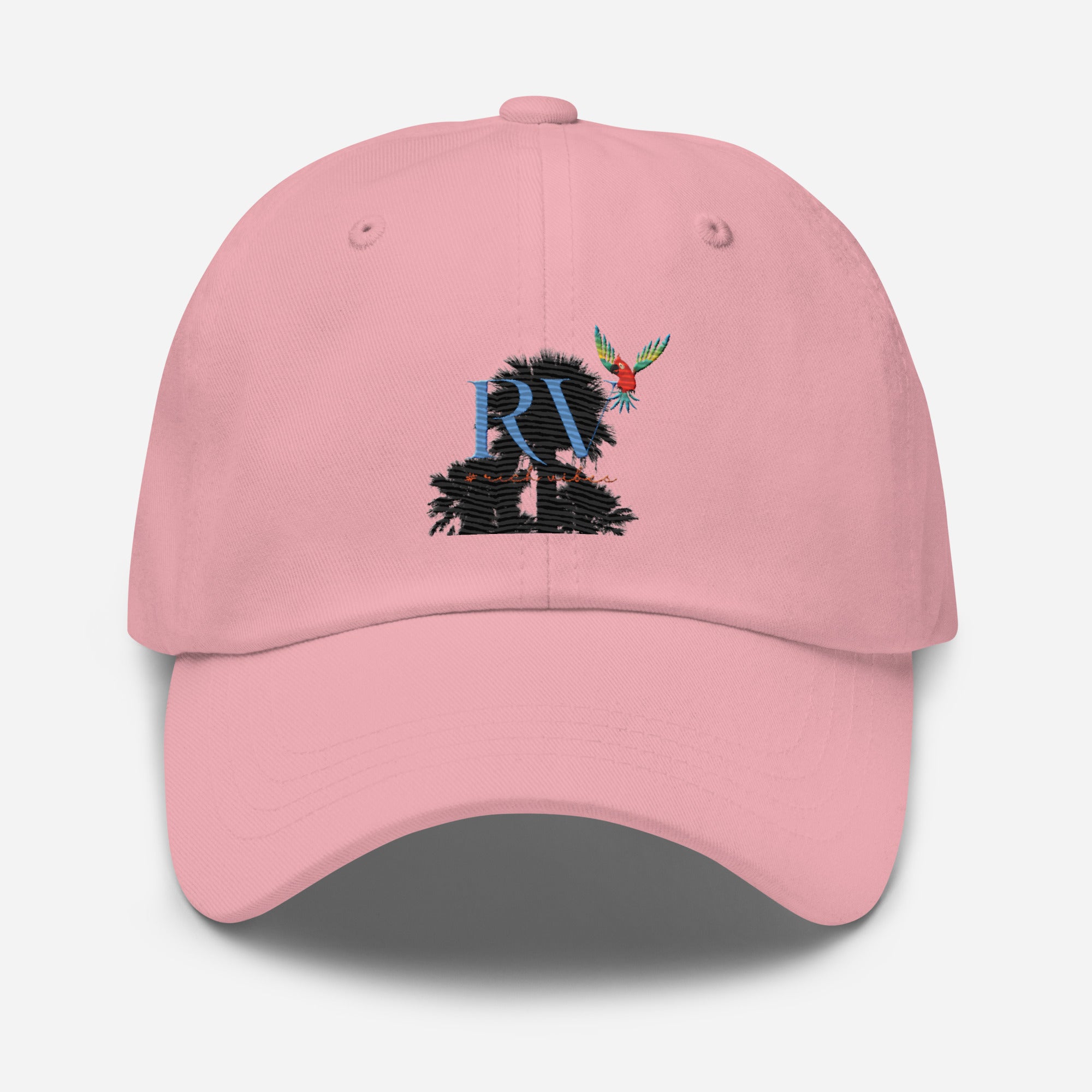 Rich Vibes RV Palm Tree Silhouette - Dad hat Pink