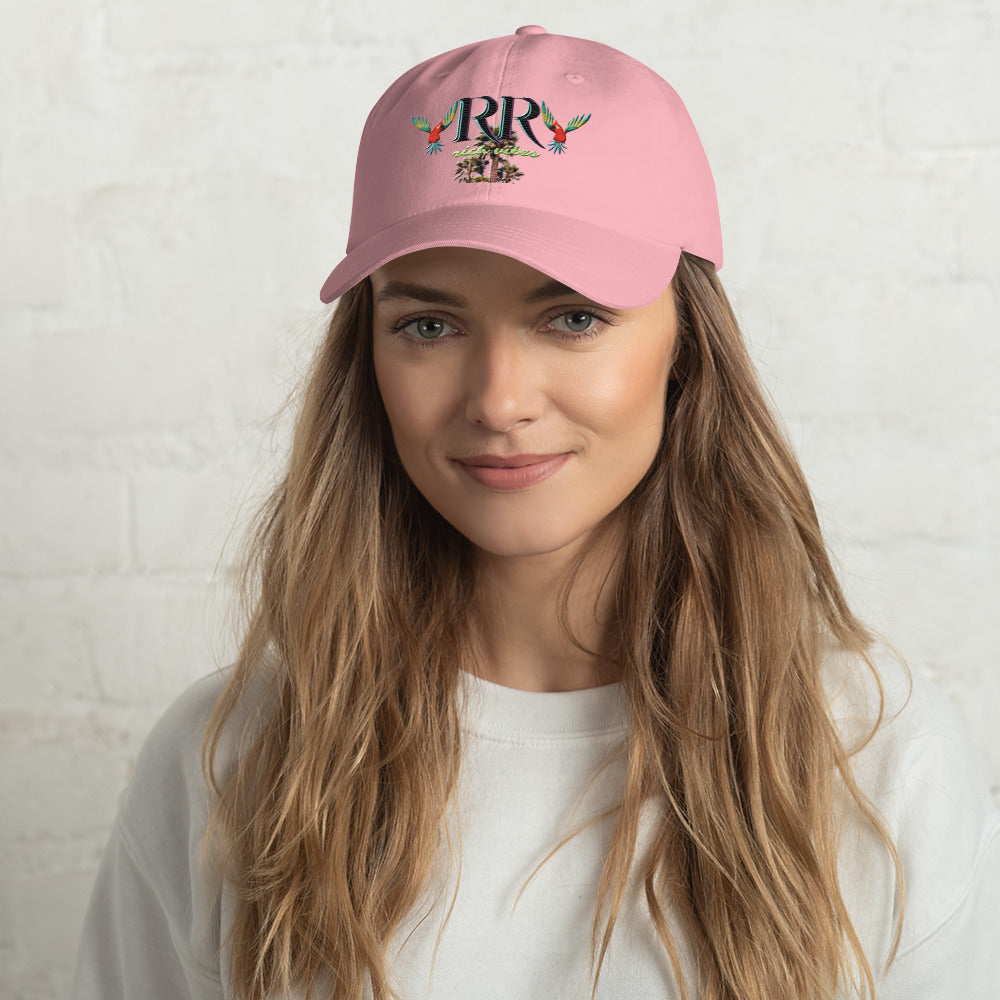 Rich Vibes RR Colorful Palm Tree Silhouette - Dad hat Pink