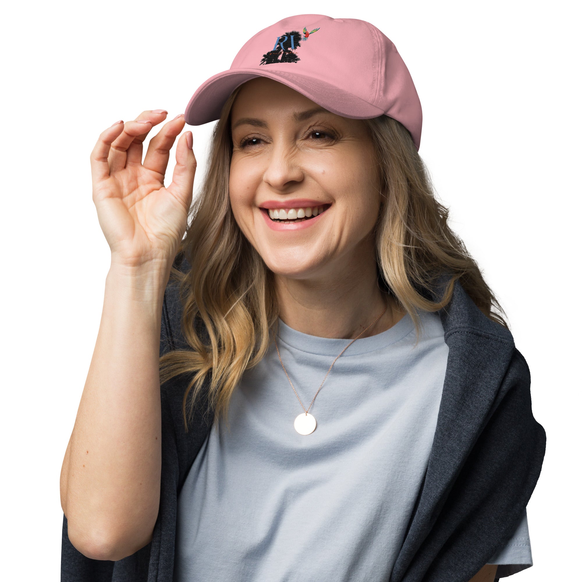 Rich Vibes RV Palm Tree Silhouette - Dad hat Pink