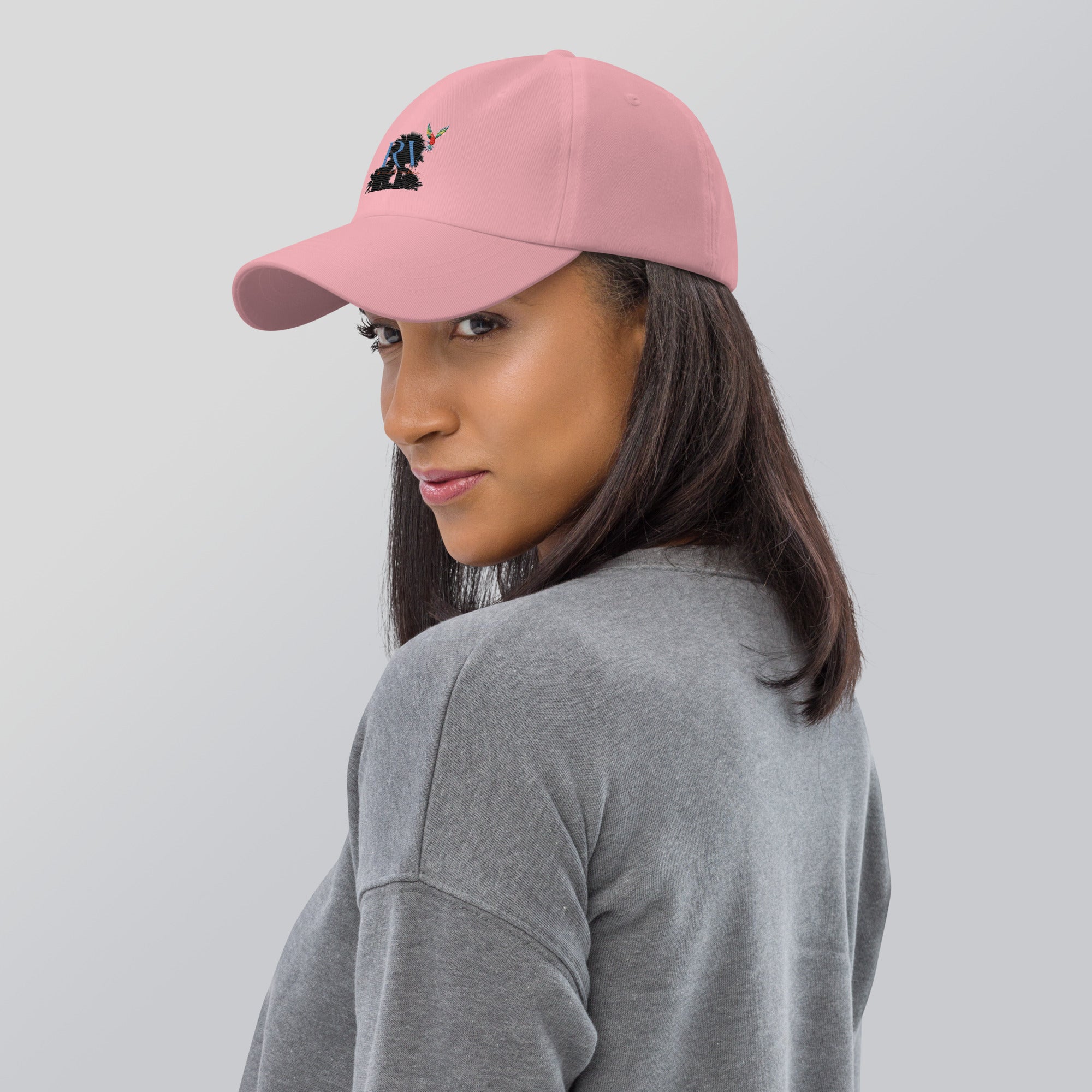 Rich Vibes RV Palm Tree Silhouette - Dad hat Pink