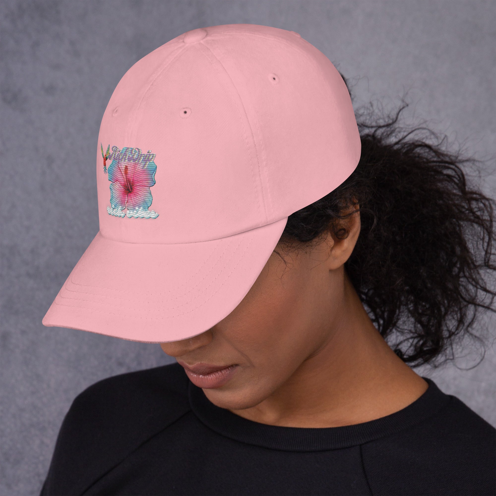 RV Rich Drip Tropical Flower 2.0 - Dad hat Pink