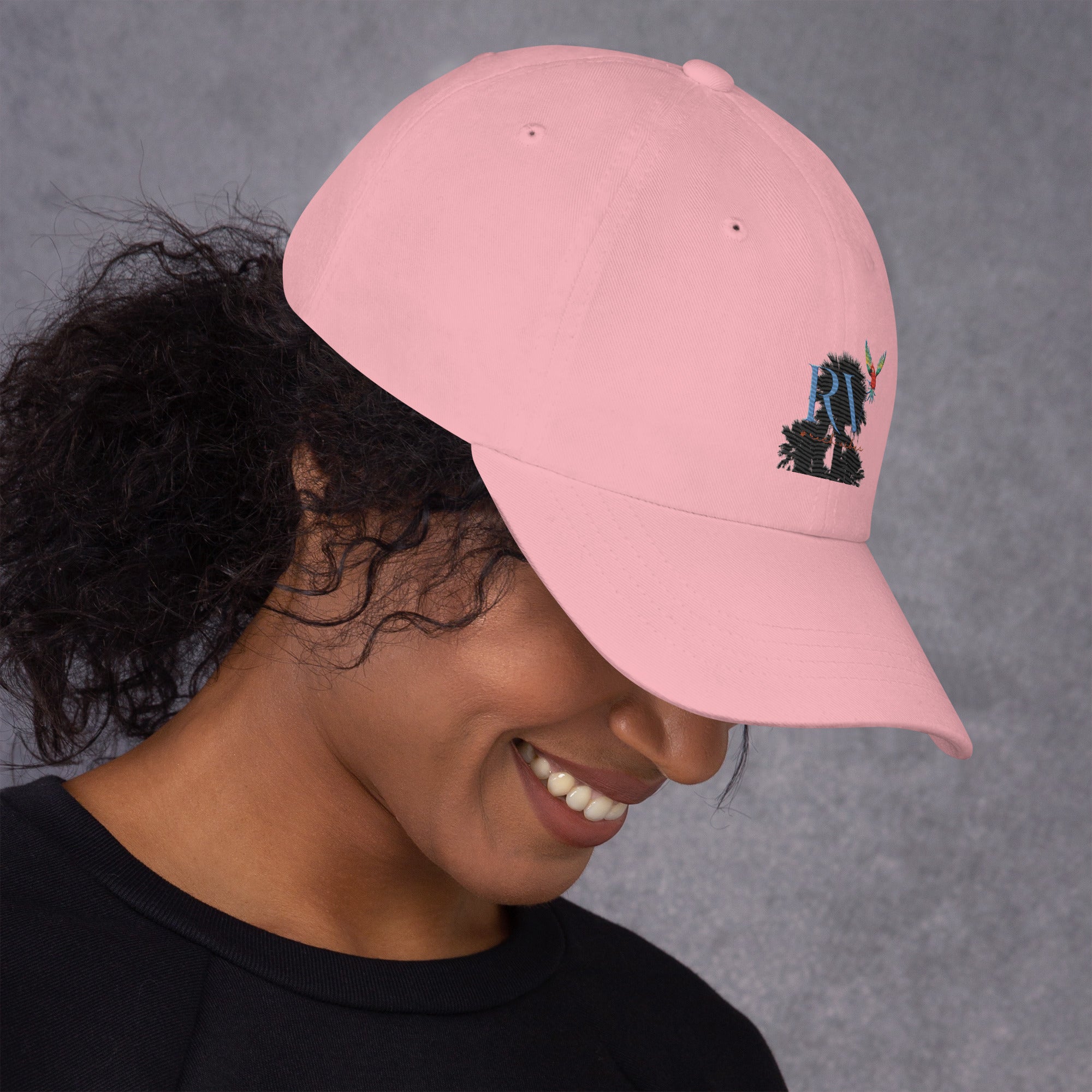 Rich Vibes RV Palm Tree Silhouette - Dad hat Pink