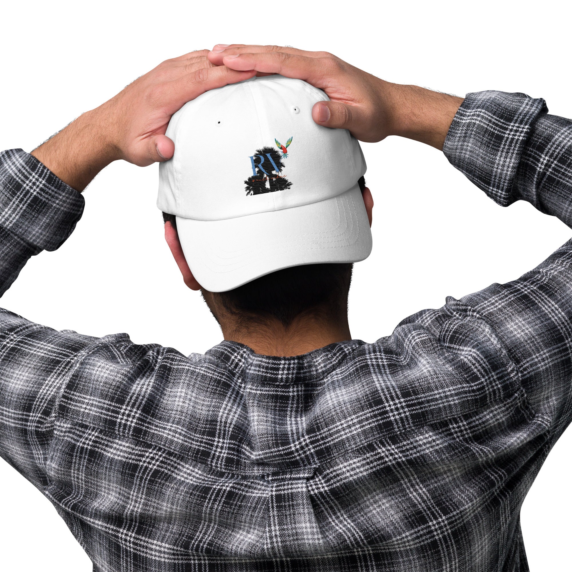 Rich Vibes RV Palm Tree Silhouette - Dad hat White