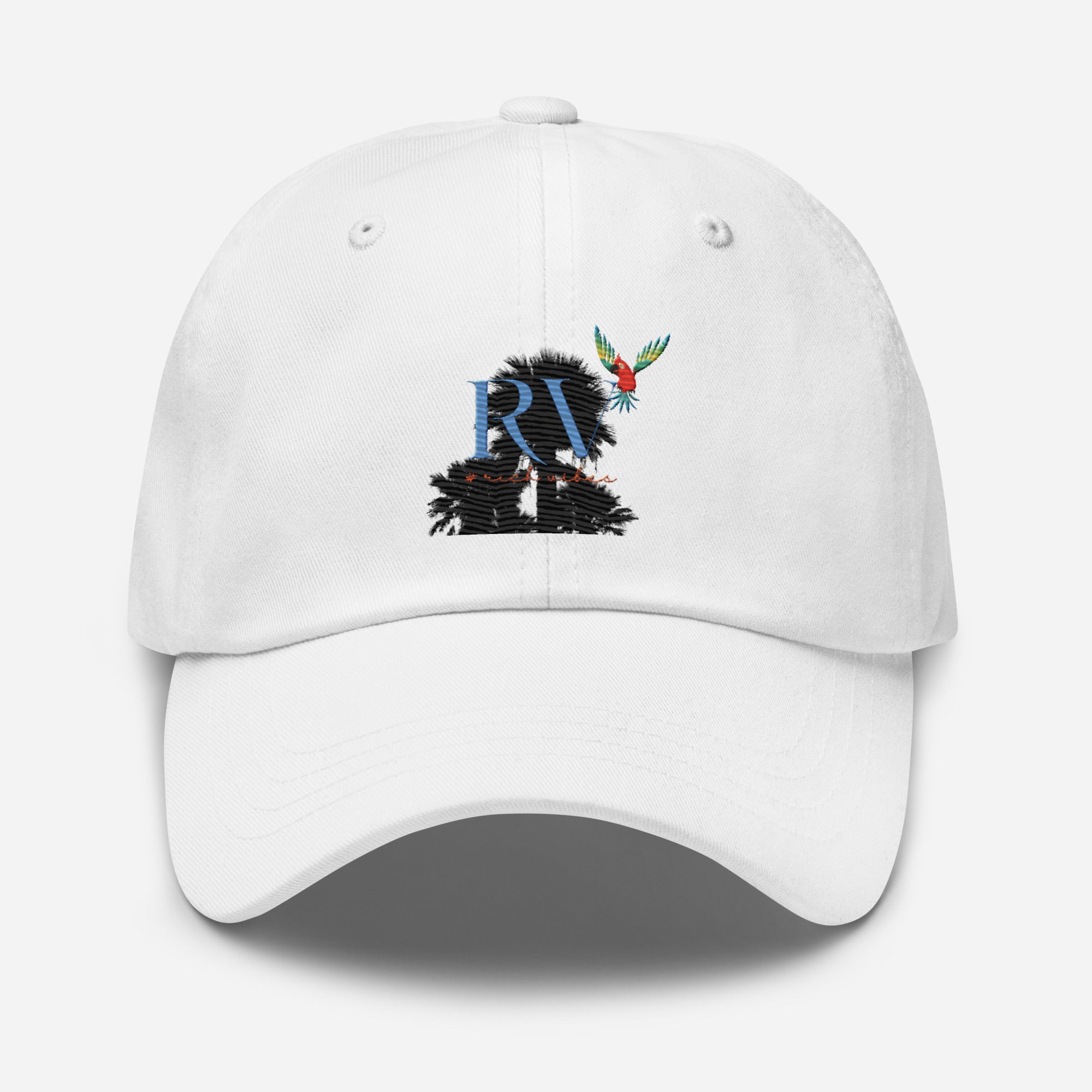 Rich Vibes RV Palm Tree Silhouette - Dad hat White