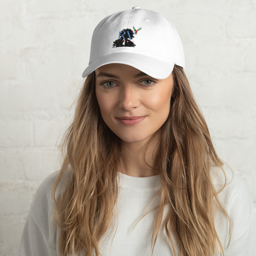 Rich Vibes RV Palm Tree Silhouette - Dad hat White