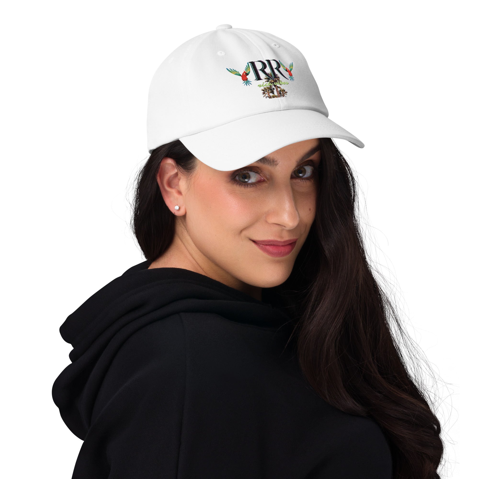 Rich Vibes RR Colorful Palm Tree Silhouette - Dad hat White