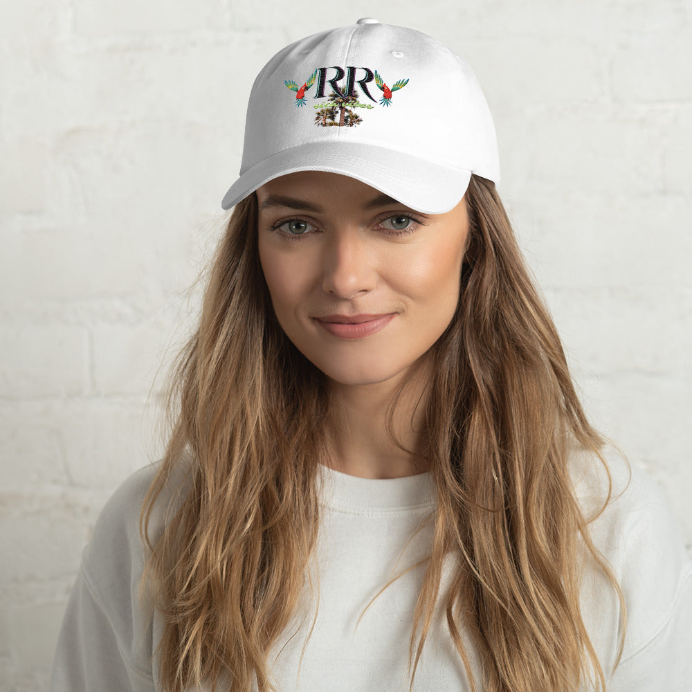 Rich Vibes RR Colorful Palm Tree Silhouette - Dad hat White