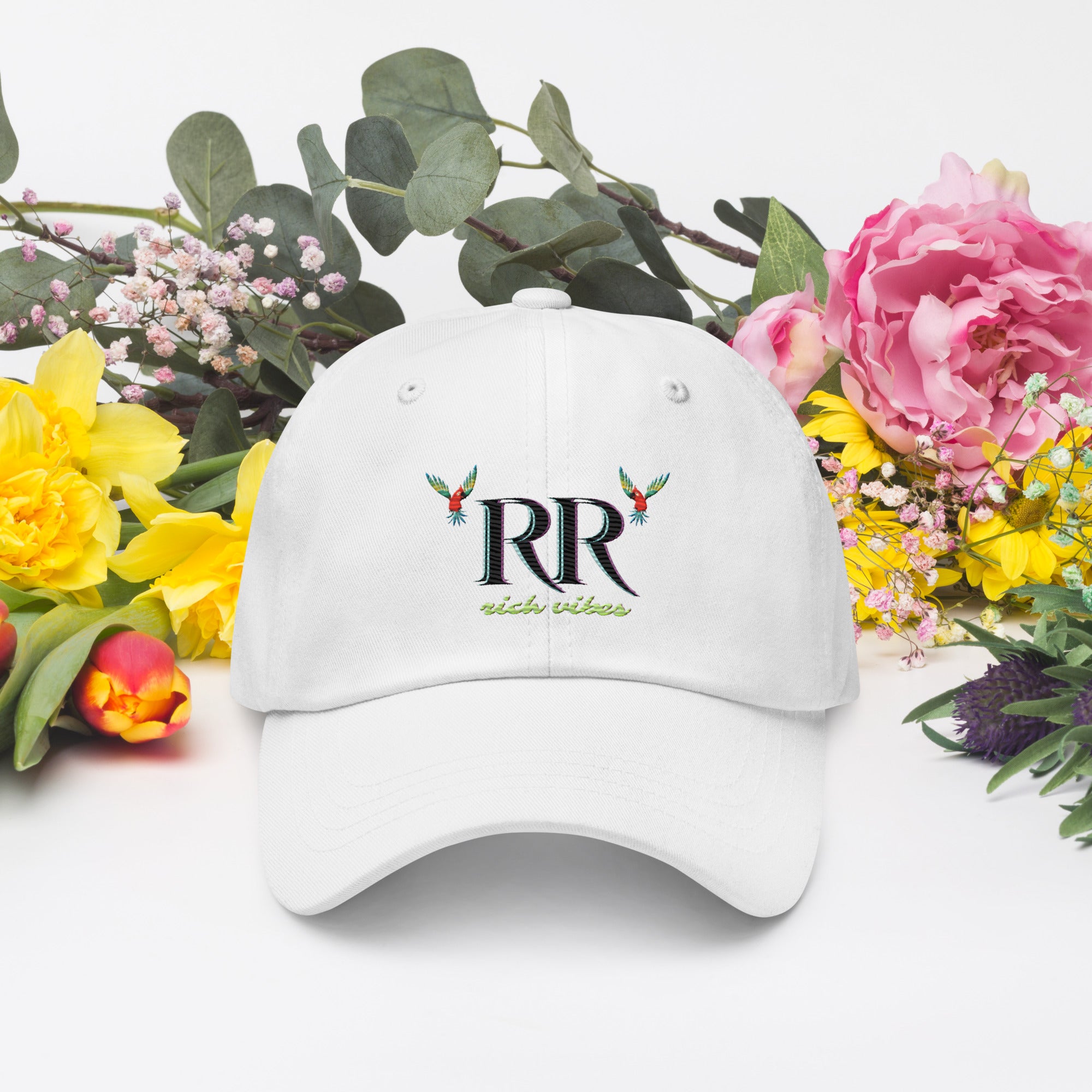 Rich Vibes RR Volt Logo - Dad hat White