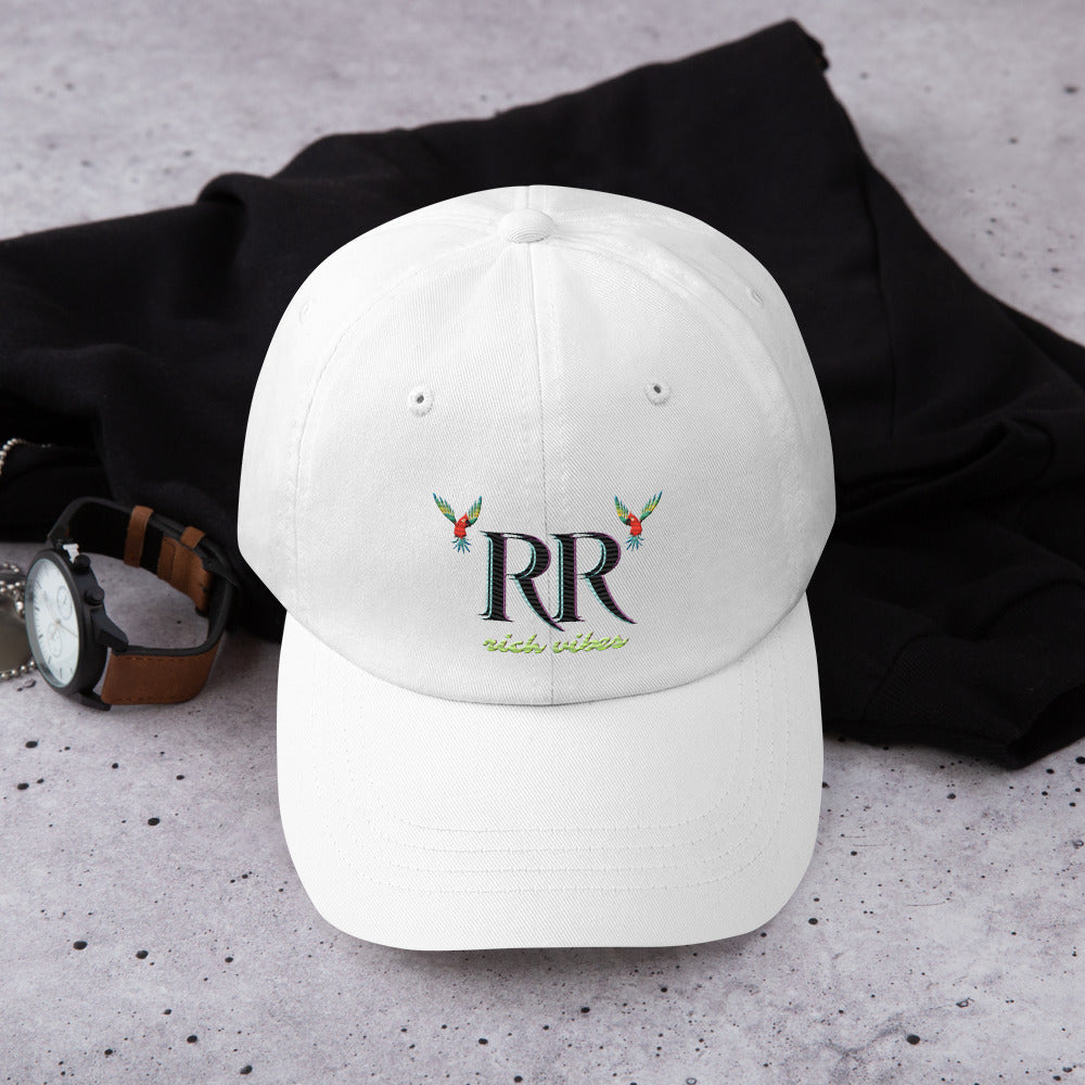 Rich Vibes RR Volt Logo - Dad hat White