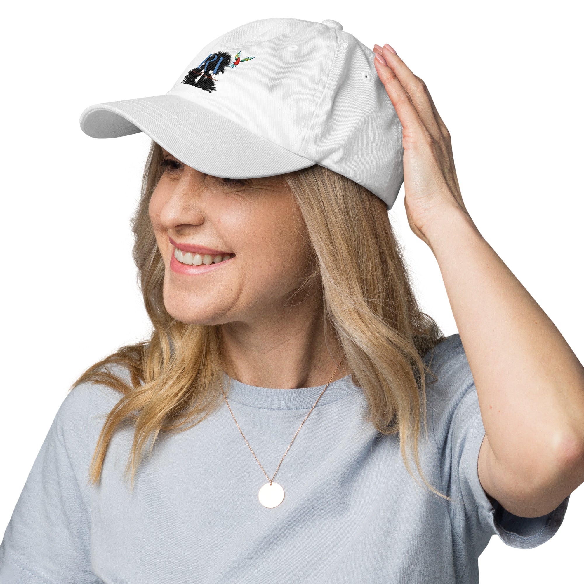 Rich Vibes RV Palm Tree Silhouette - Dad hat White