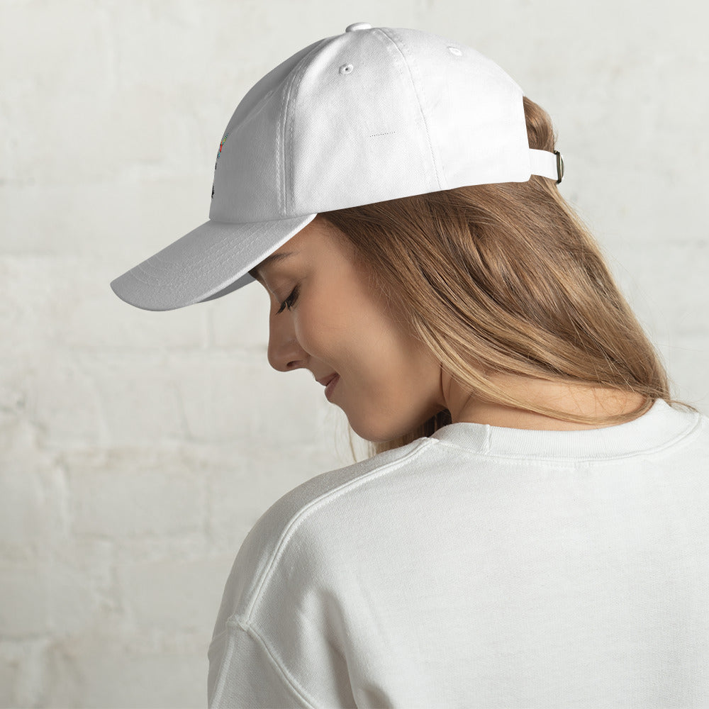Rich Vibes RV Palm Tree Silhouette - Dad hat White