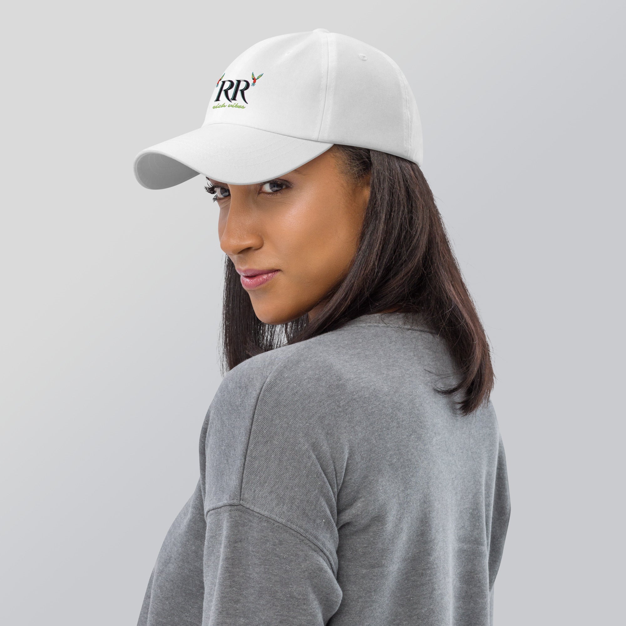 Rich Vibes RR Volt Logo - Dad hat White