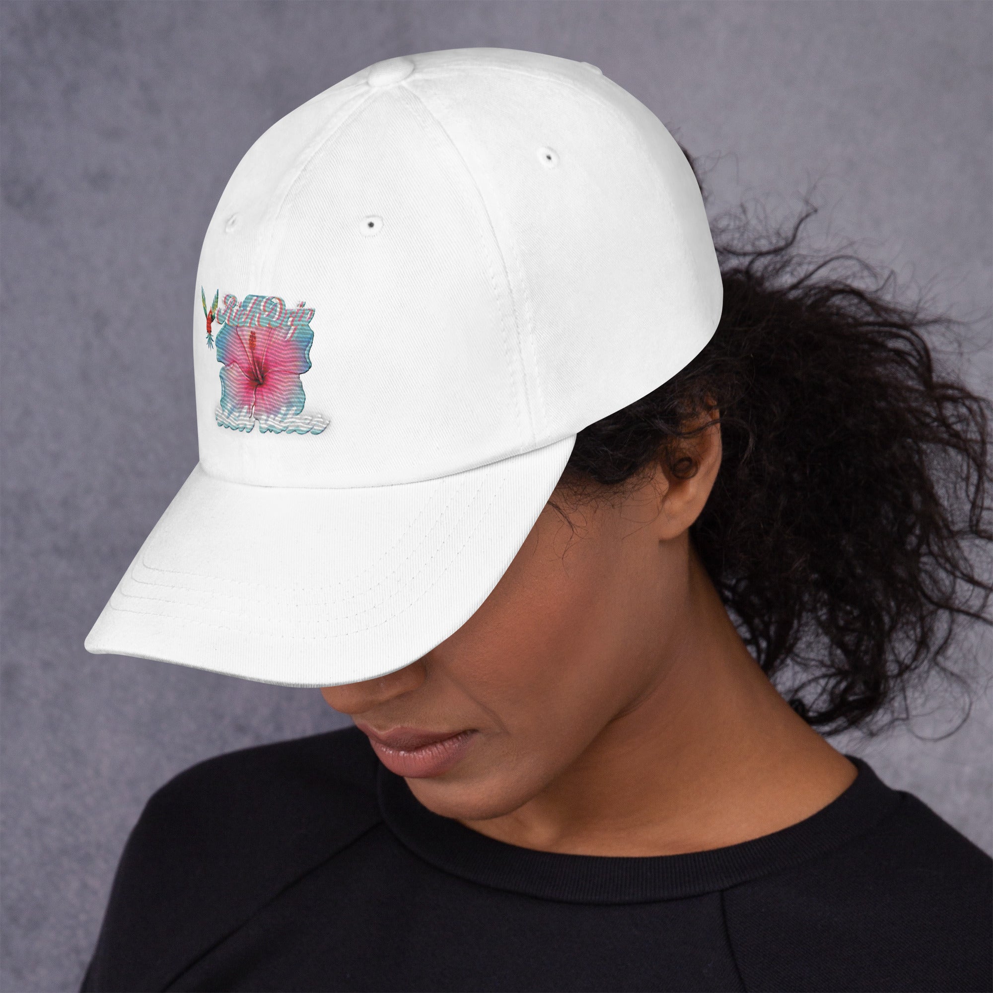 RV Rich Drip Tropical Flower 1.0 - Dad hat White