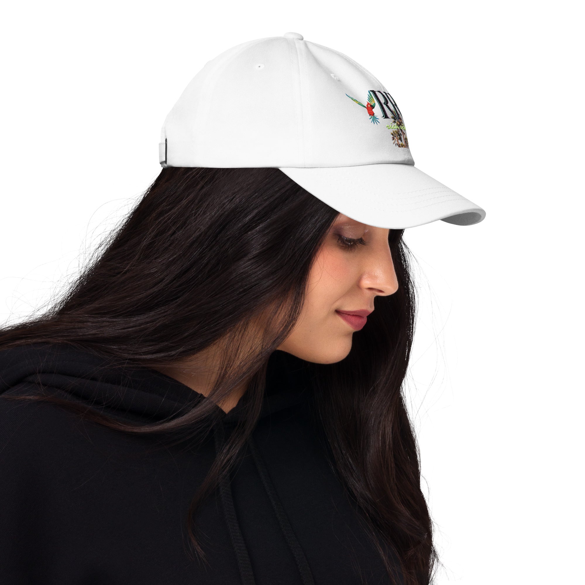 Rich Vibes RR Colorful Palm Tree Silhouette - Dad hat White