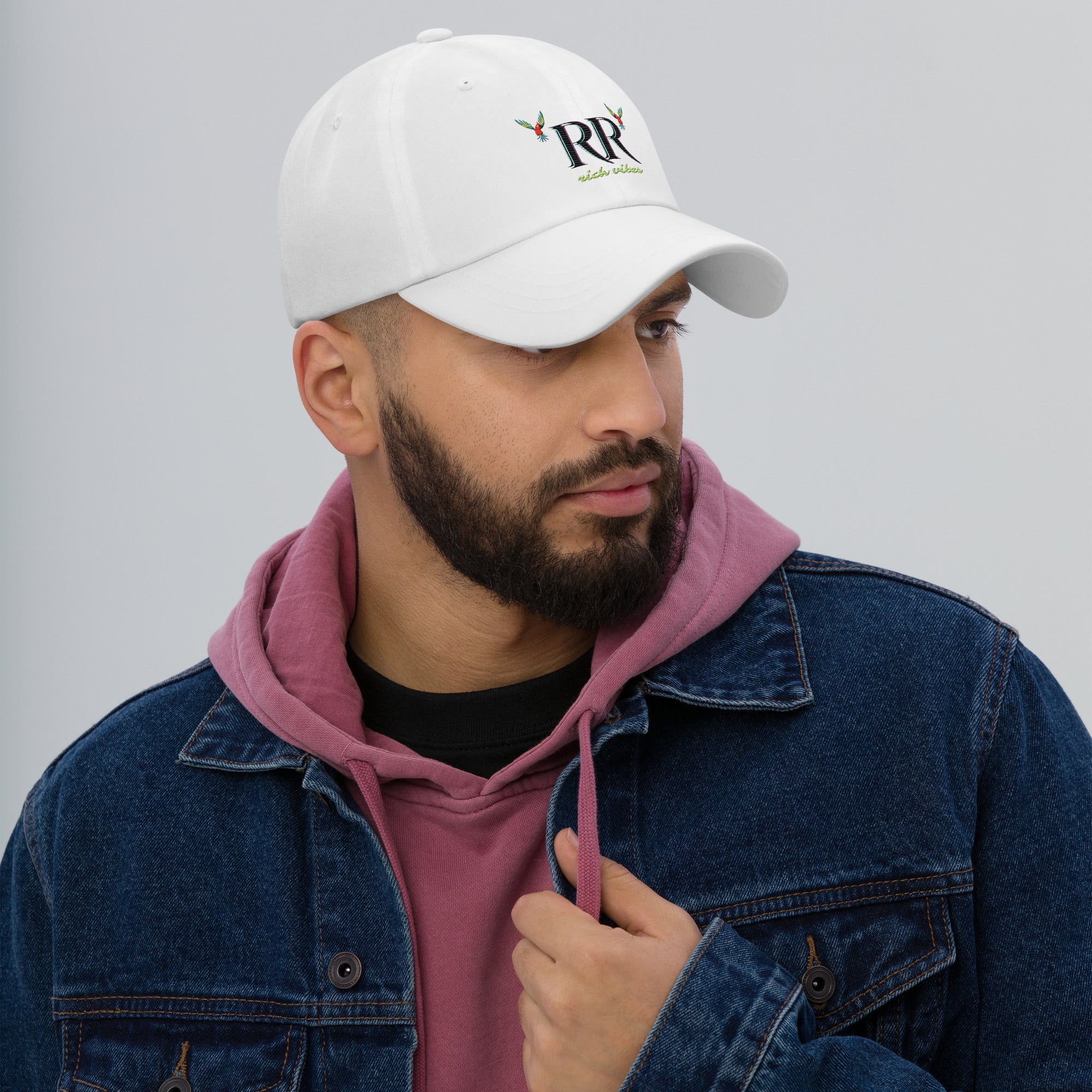 Rich Vibes RR Volt Logo - Dad hat White
