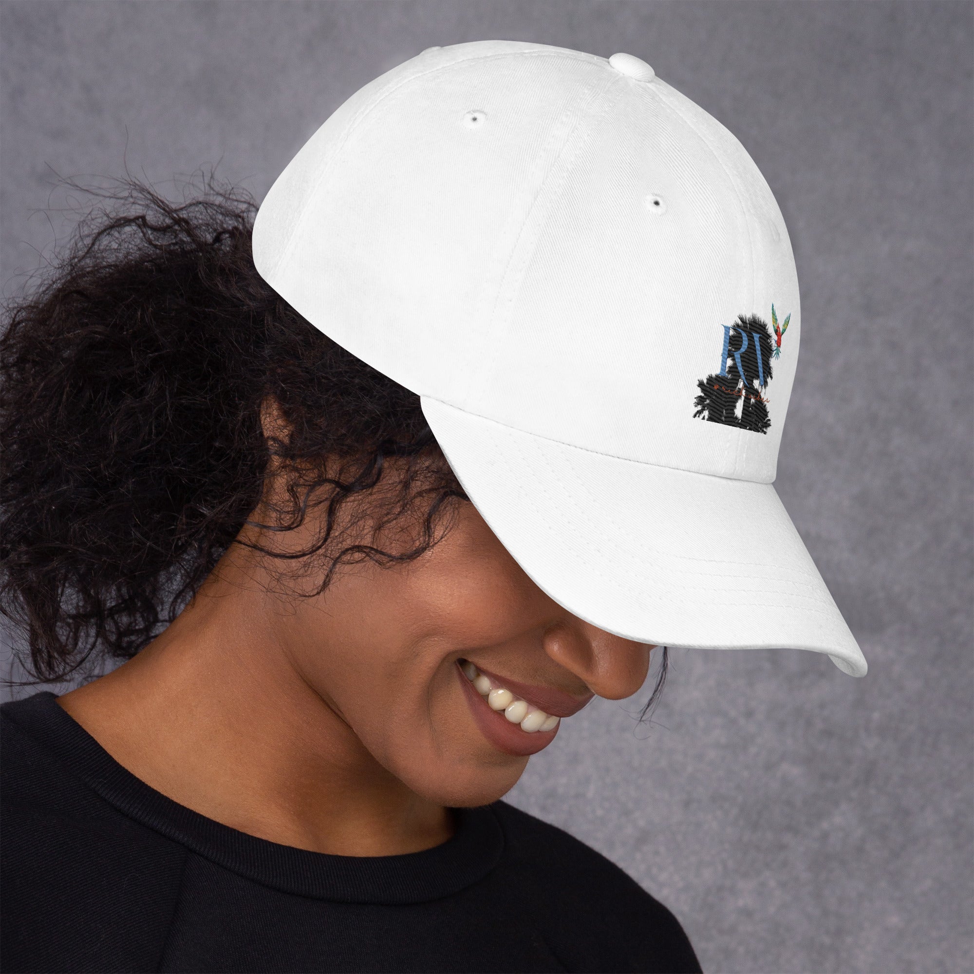 Rich Vibes RV Palm Tree Silhouette - Dad hat White